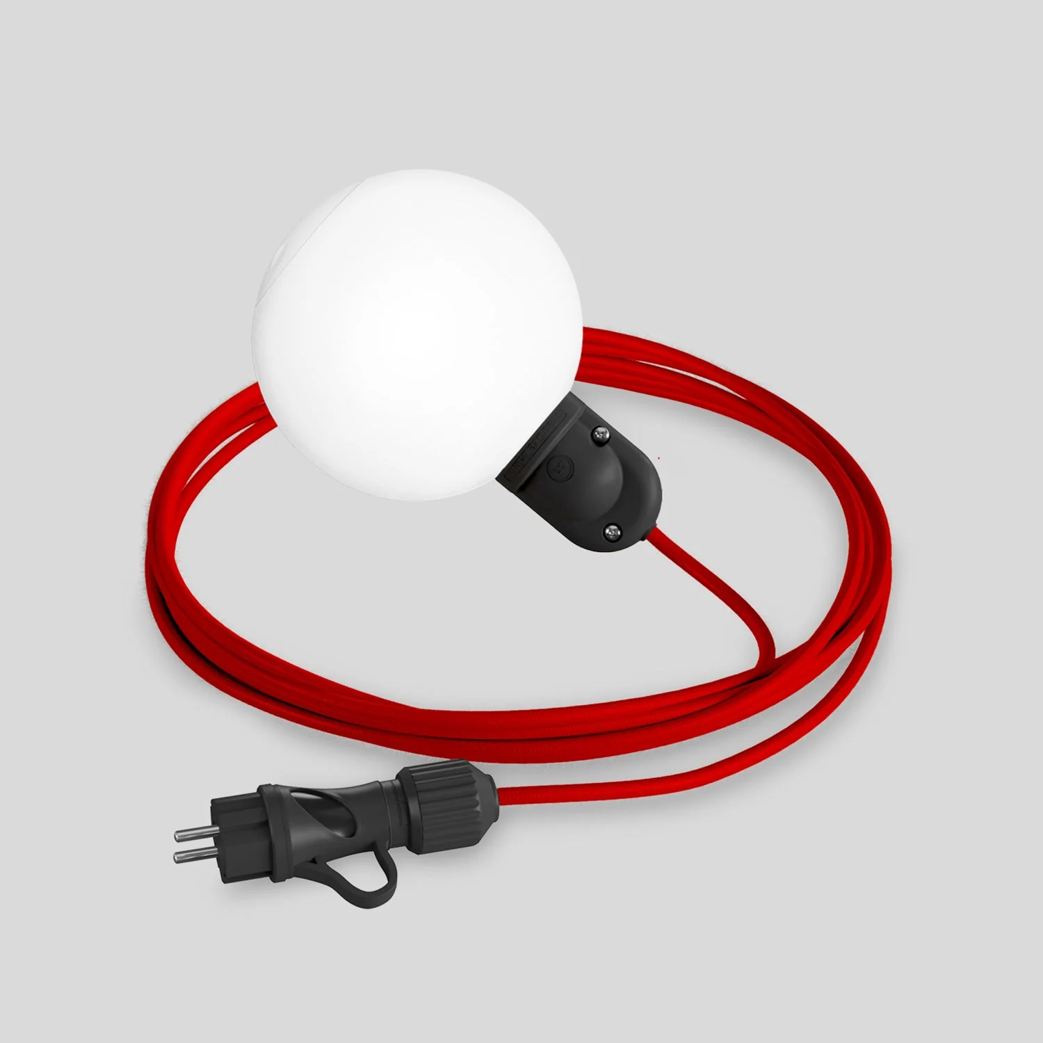 Plug-in buitenlamp Modulair IP65 met onbreekbare Unbreak-a-Ball lampenkap en strijkijzersnoer SM09