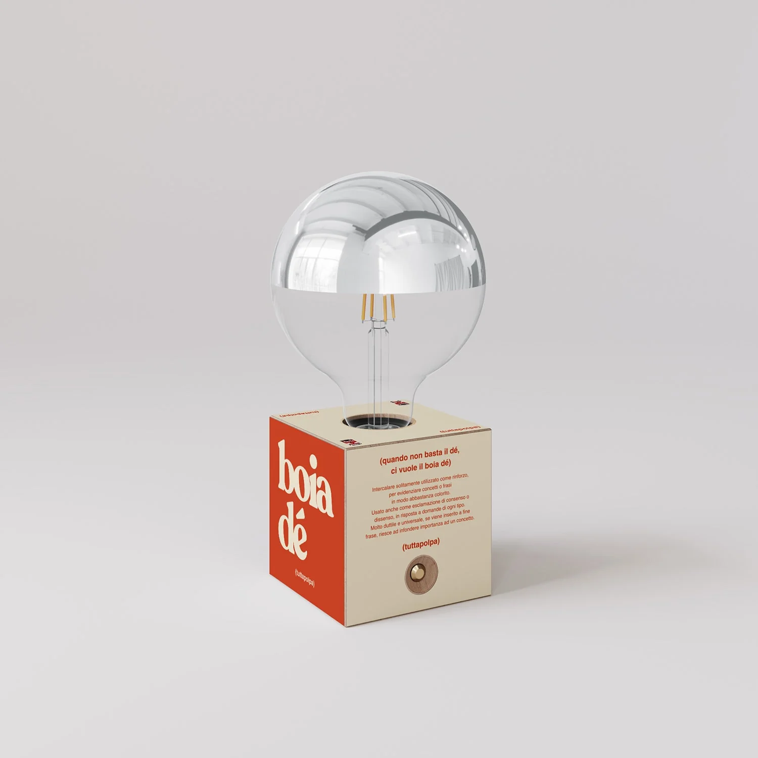 Cabless03 "Boia de" batterijlamp met halve zilveren bol globe-lamp - Tuttapolpa - Image 3
