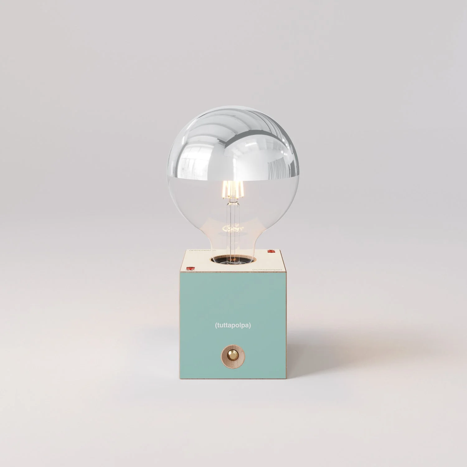 Cabless03 "Pensati all’Elba" batterijlamp met halve zilveren bol globe-lamp - Tuttapolpa - Image 4