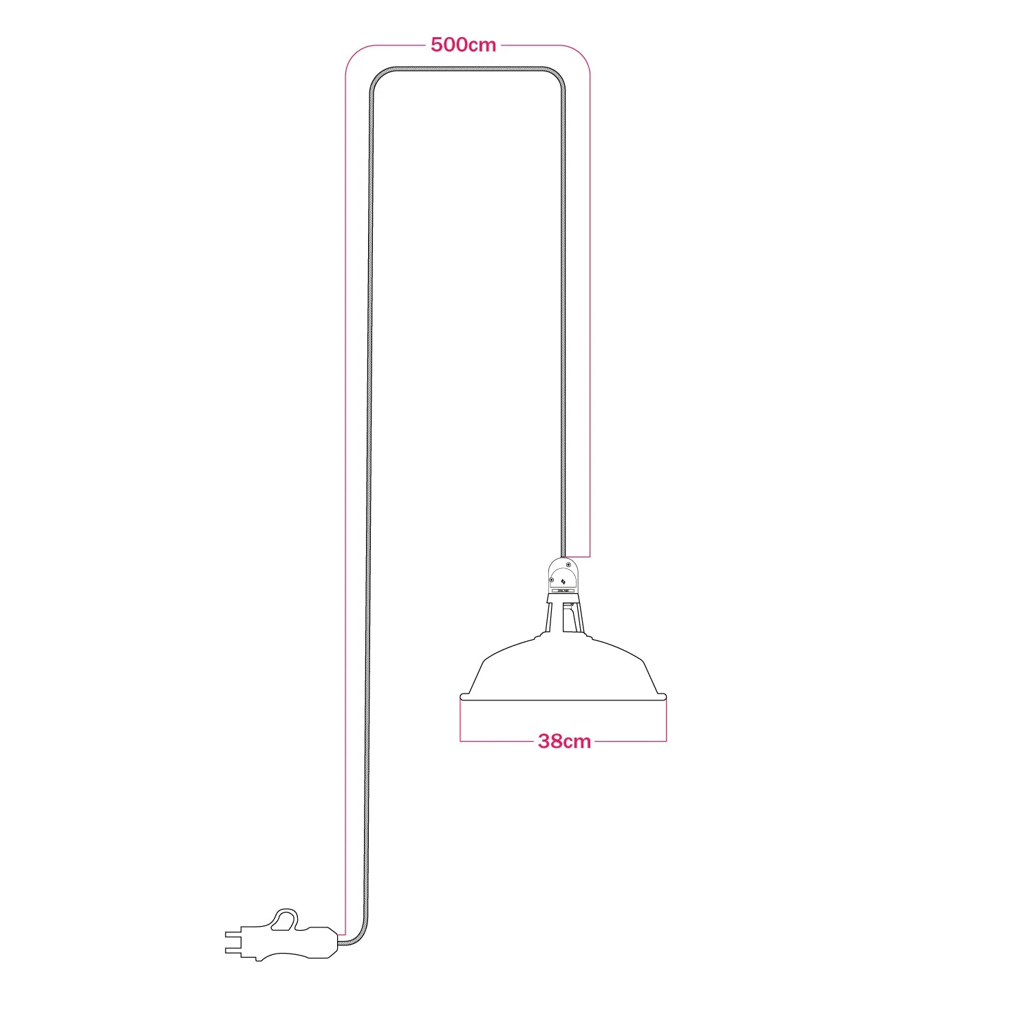 Draagbare buitenlamp Snake met Lampenkap Harbour, 5 m strijkijzersnoer, fitting IP65 waterproof - Suikerblauw - Image 5