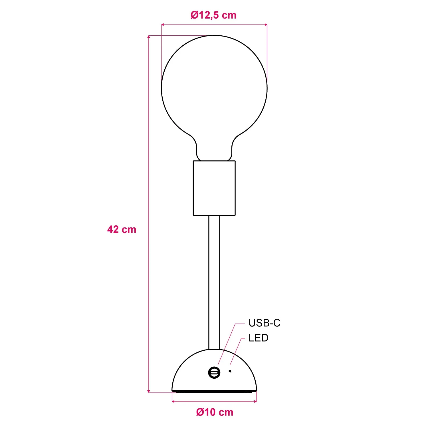 Draagbare en oplaadbare lamp Cabless02 met lichtbron globe G125 - Neutraal - Image 6