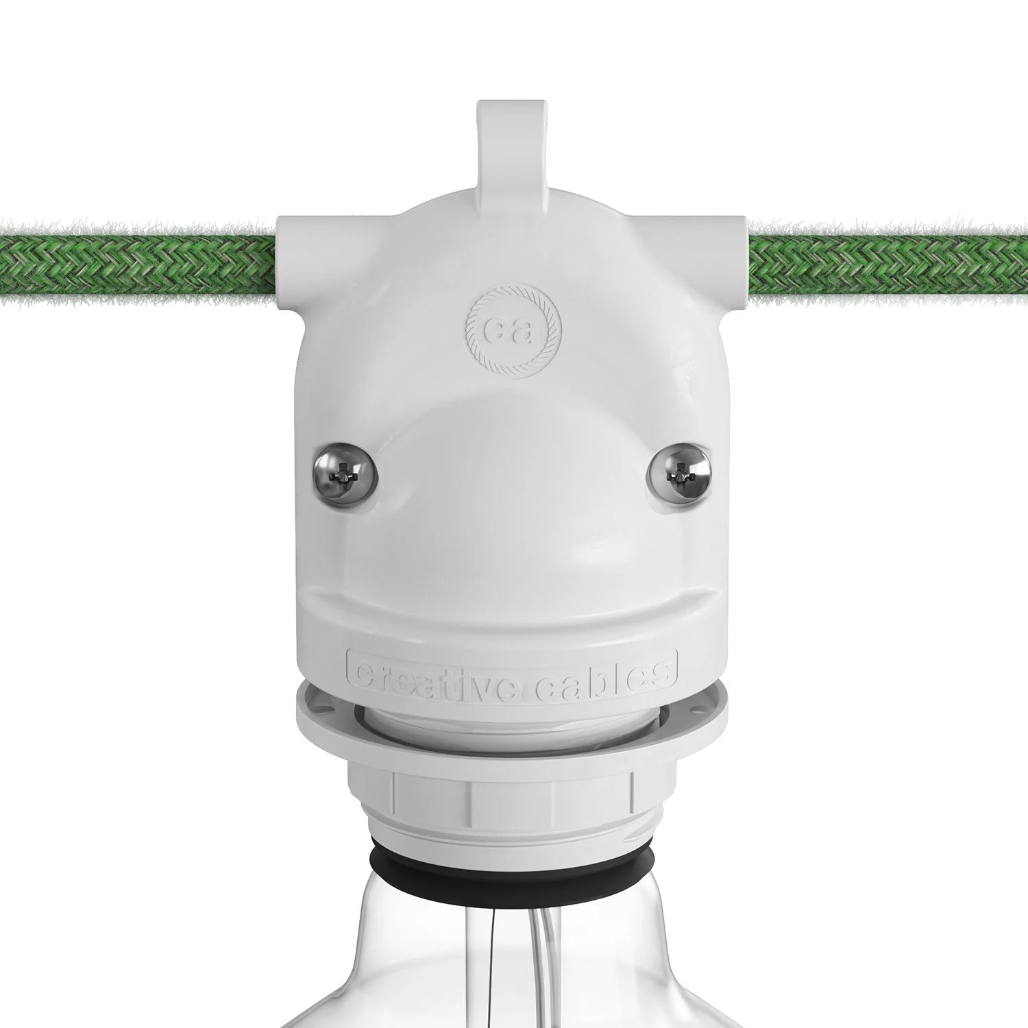 Eiva-2 - Fitting voor buitengebruik met dubbele uitgang IP65 E27 aansluiting voor Modulair systeem - Wit