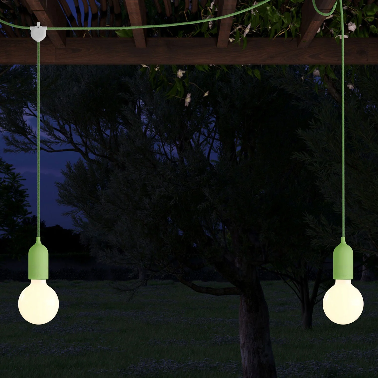 F-Snake Modulair Buitenlamp IP65 met 2 lichtpunten en plafondkap - Grasgroen - Image 3