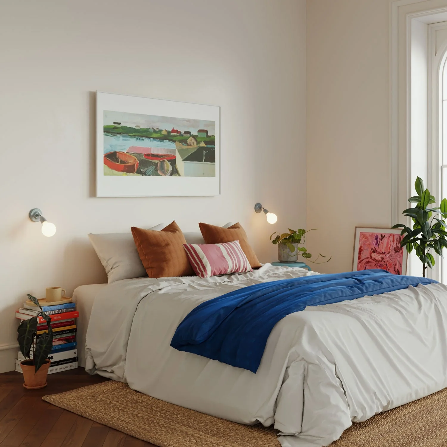 Fermaluce 90° Color, het richtbare lichtpunt in porselein voor wand of plafond - Blauw - Image 2