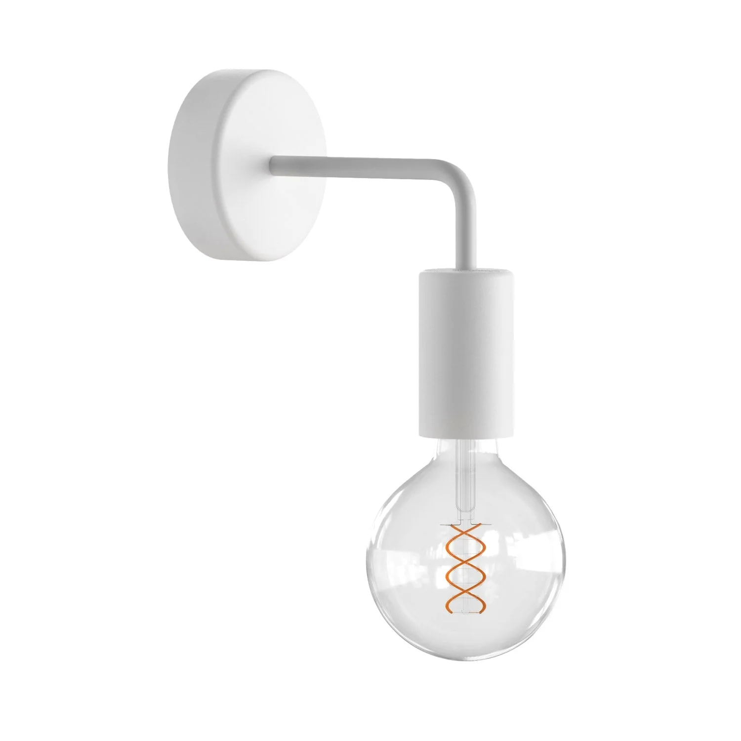 Fermaluce EIVA ELEGANT met L-vormige arm, plafondrozet en fitting geschikt voor natte omgevingen - Wit