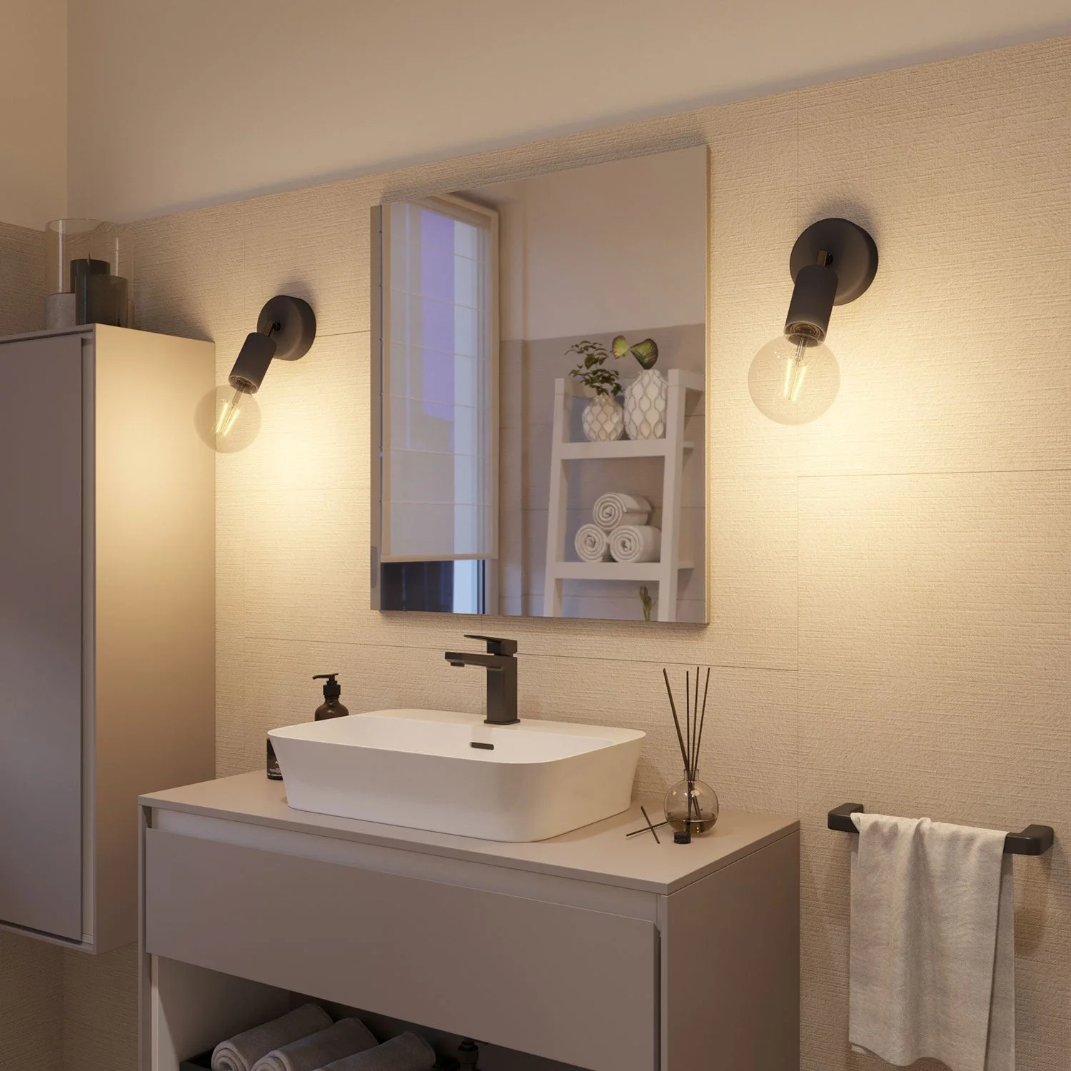 Fermaluce Modulair ELEGANT met verstelbaar scharnier, plafondkap en fitting IP65 waterproof - Zwart - Image 4