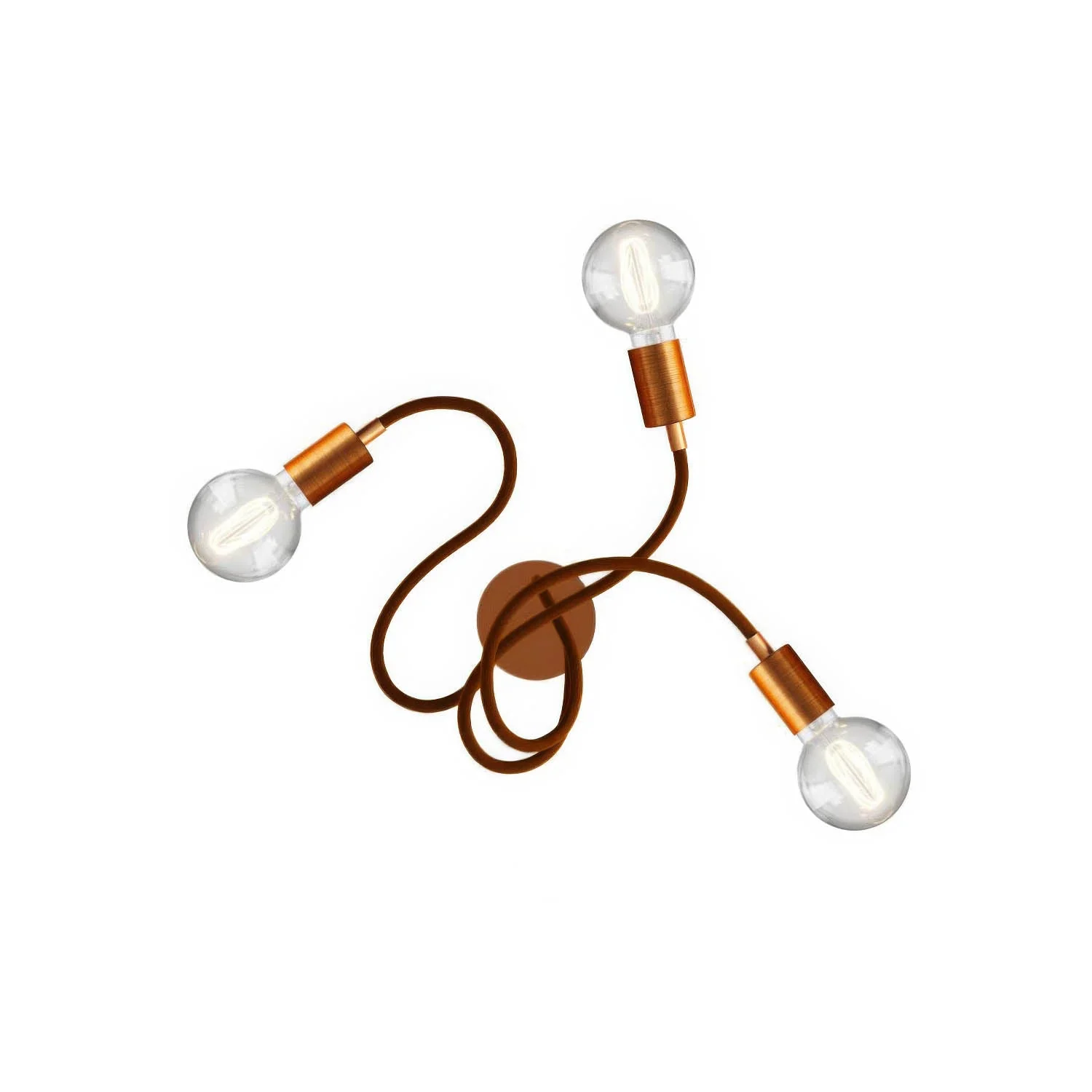 Flex 60 wand- of plafondlamp met verstelbare arm en diffuus licht, voorzien van LED Lichtbron G95 - Mat koper