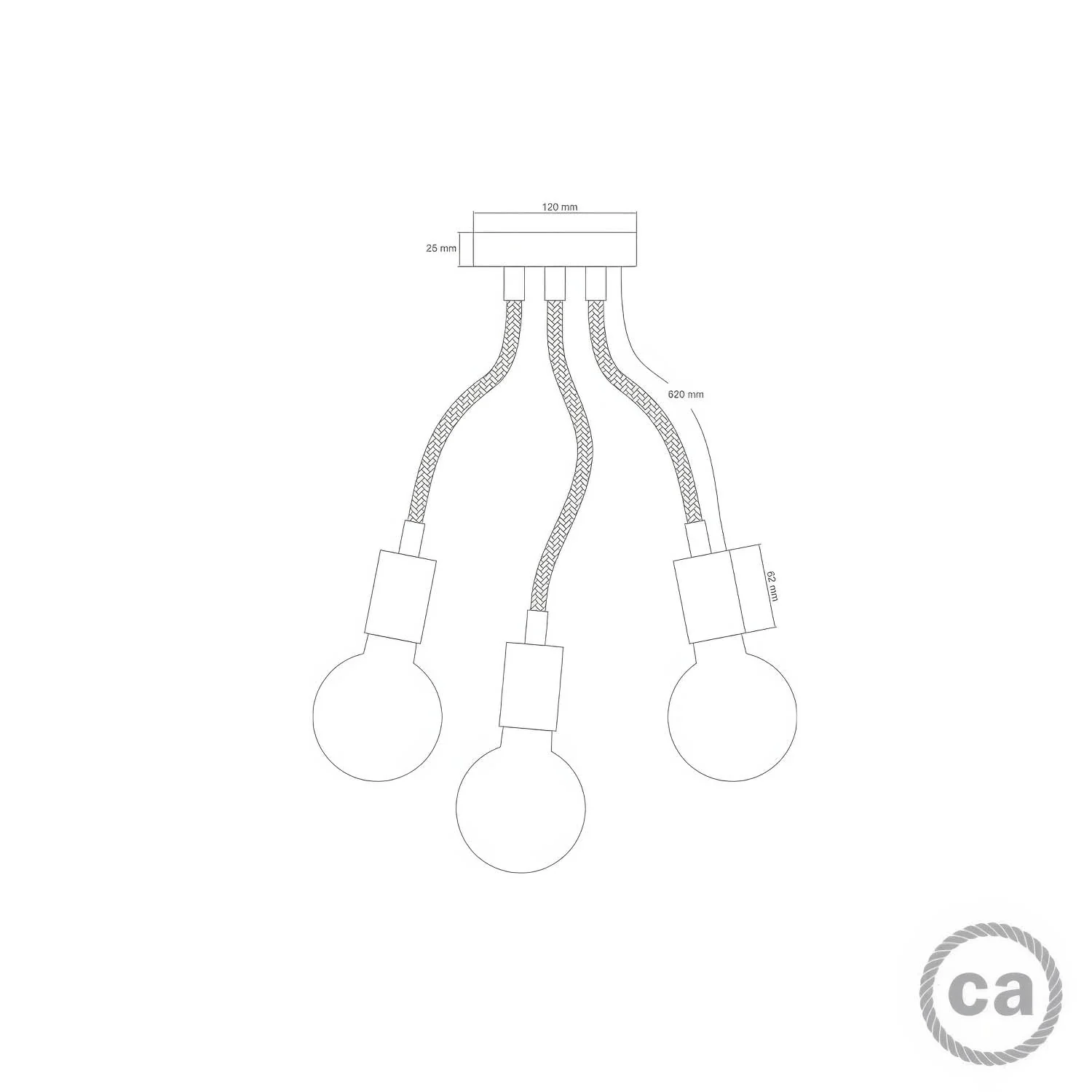 Flex 60 wand- of plafondlamp met verstelbare arm en diffuus licht, voorzien van LED Lichtbron G95 - Mat koper - Image 4