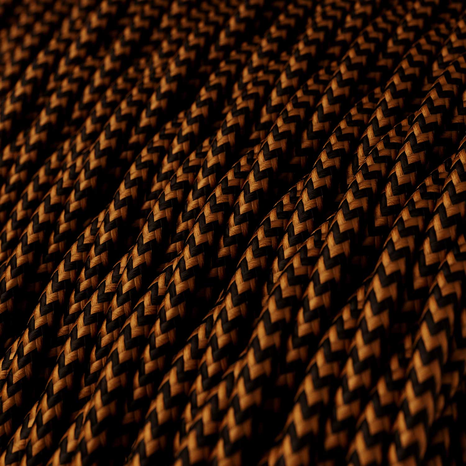 Hanglamp compleet met textiel strijkijzersnoer, metalen Diamond draadlampenkap en metalen afwerkingen - Koper - Image 4