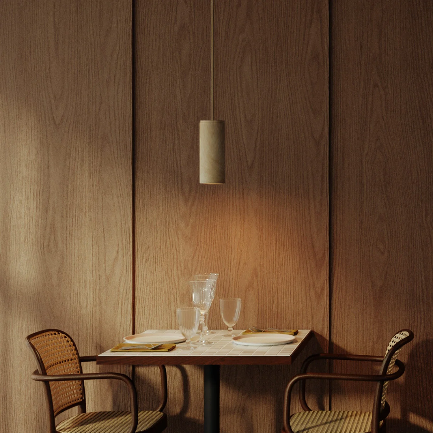 Hanglamp met lampenkap in hout voor spot Tub-E27 - Image 3