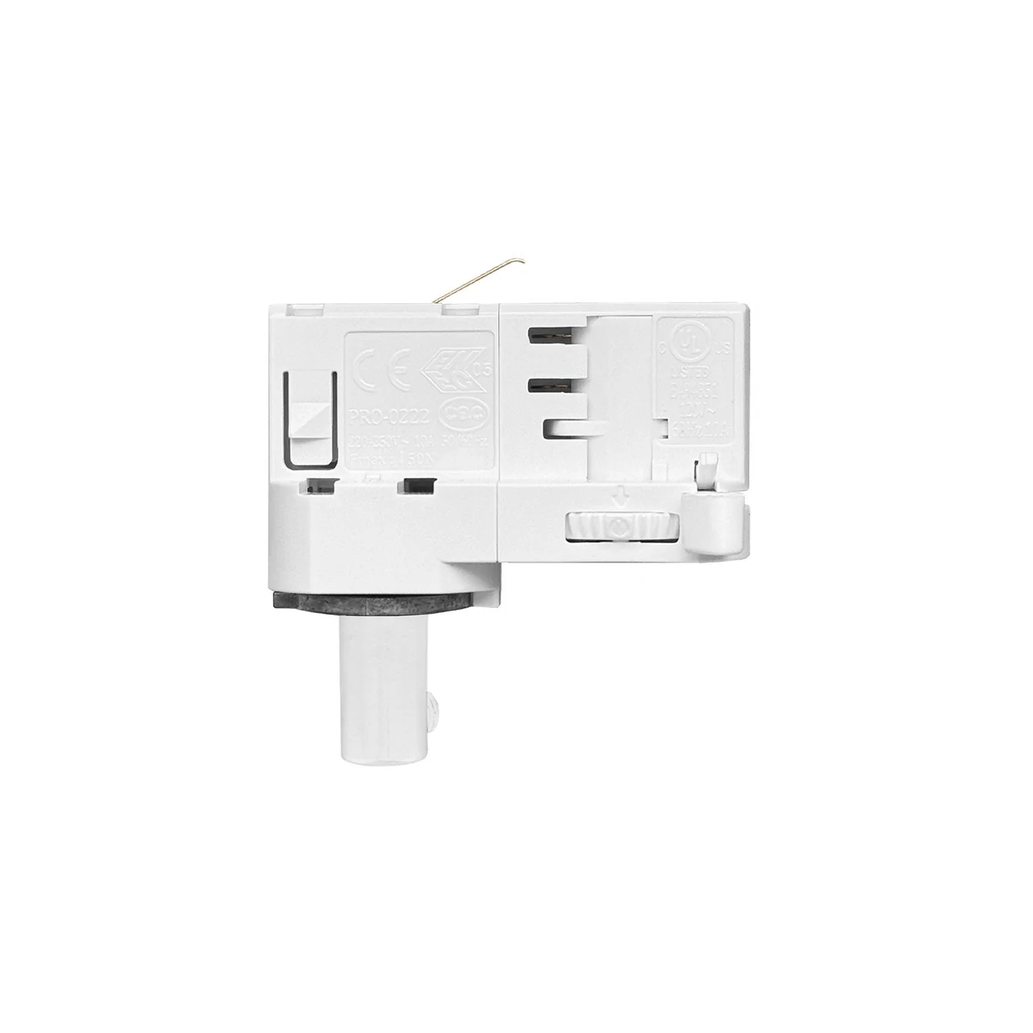 Hanglamp voor rails met dubbele lampenkap Tub-E14 - Mat wit en gesatineerd titanium - Image 4