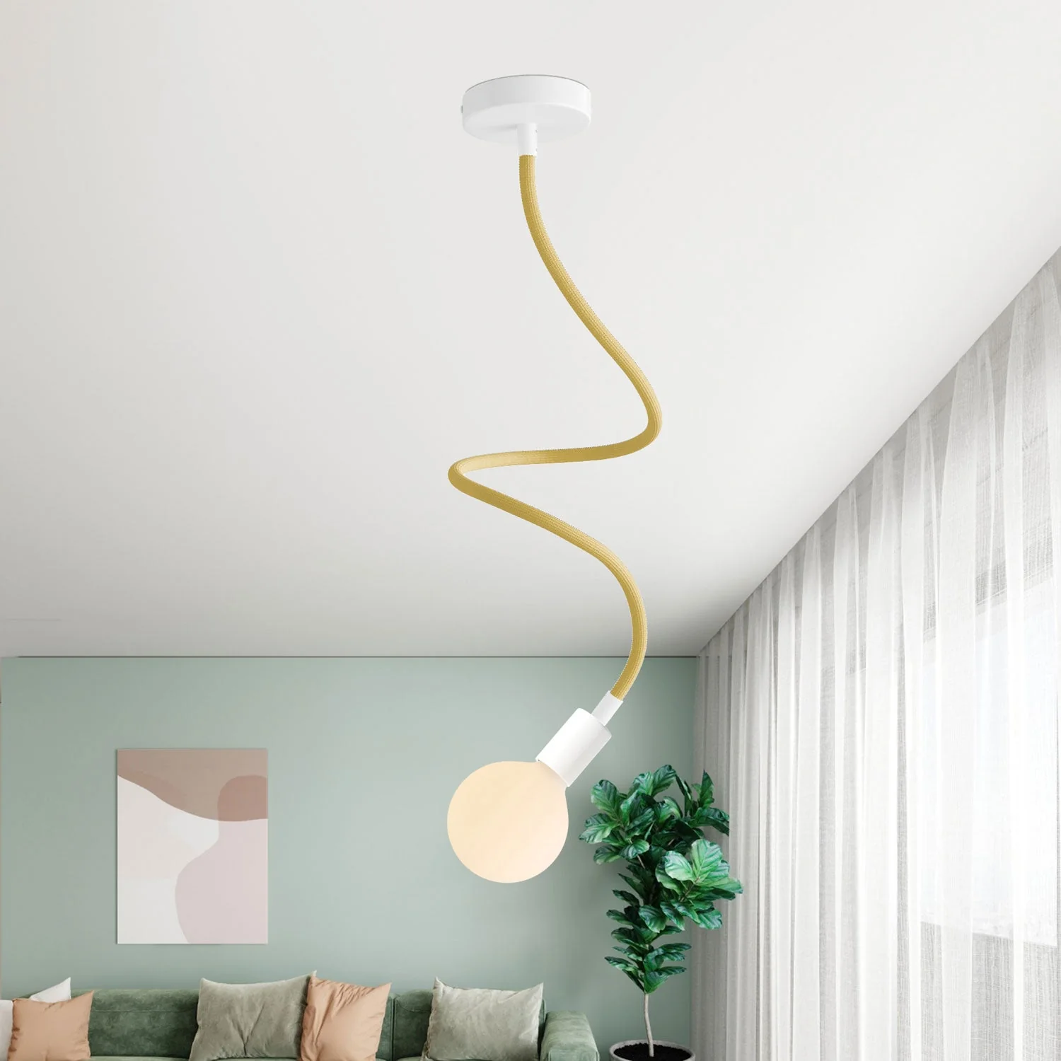 Kit Creative Flex flexibele buis bekleed met stof RM79 Mosterd met metalen eindstukken - Image 10