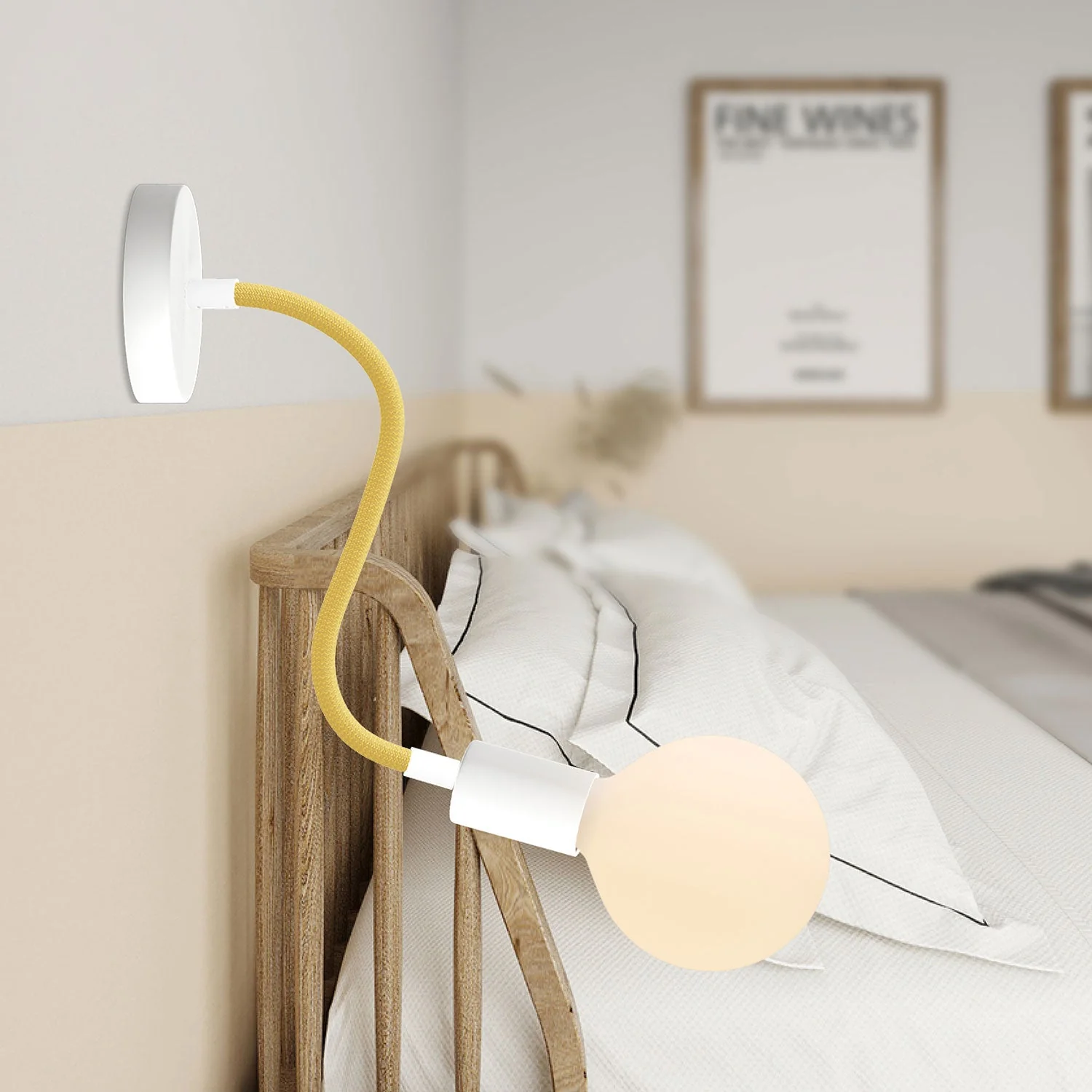 Kit Creative Flex flexibele buis bekleed met stof RM79 Mosterd met metalen eindstukken - Image 3