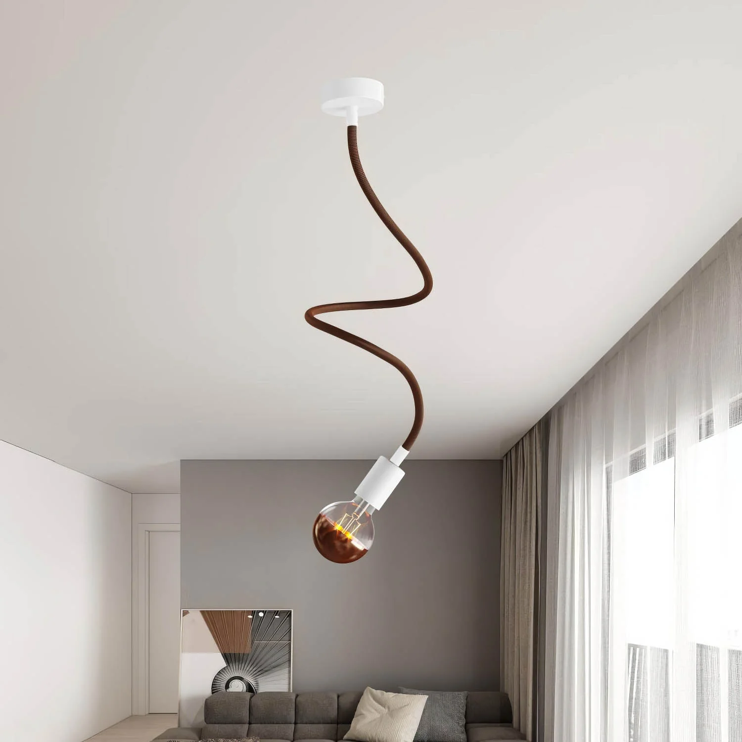 Kit Creative Flex flexibele verlengbuis bekleed met stof RZ22 Zwart Whiskey met metalen uiteinden - Image 10