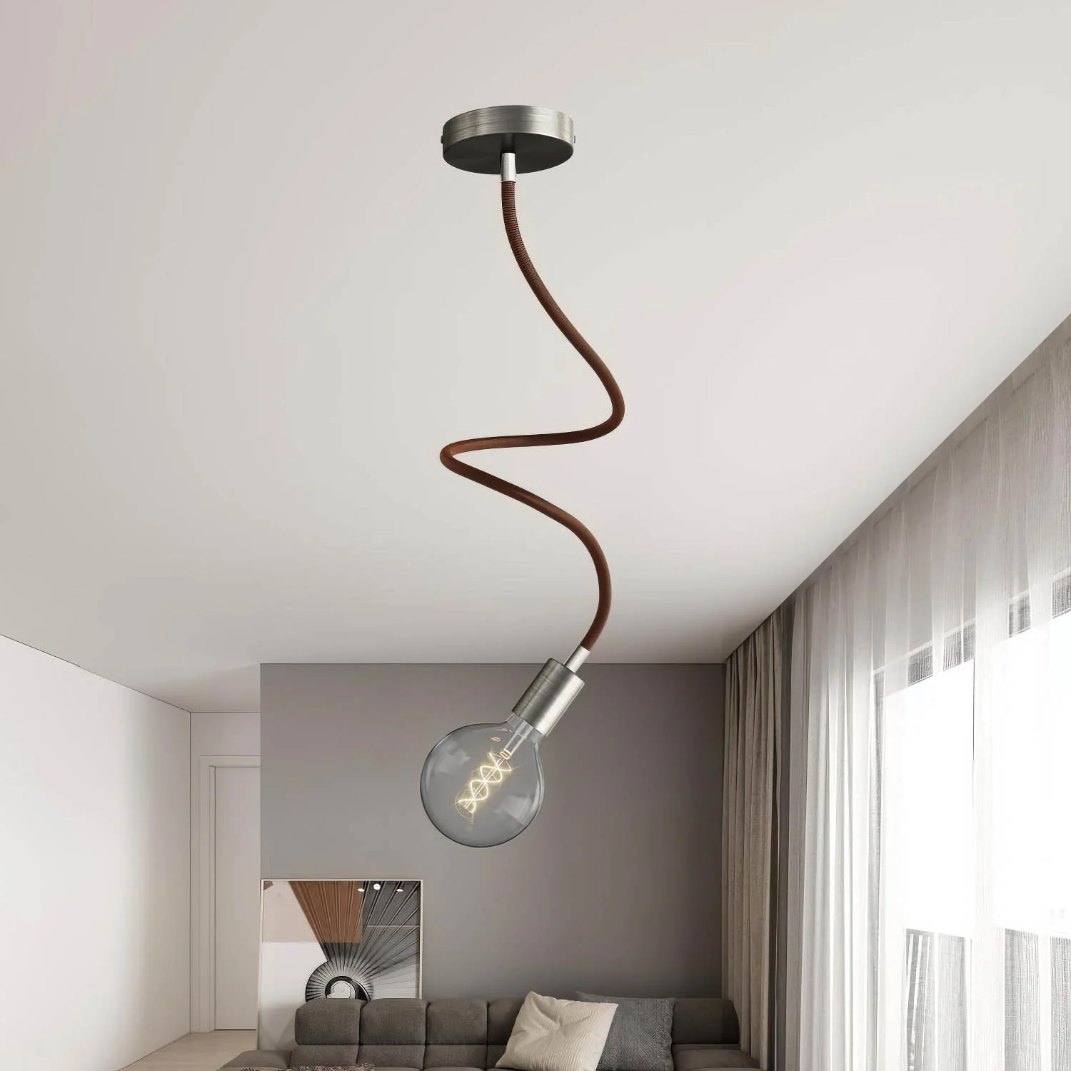 Kit Creative Flex flexibele verlengbuis bekleed met stof RZ22 Zwart Whiskey met metalen uiteinden - Image 25