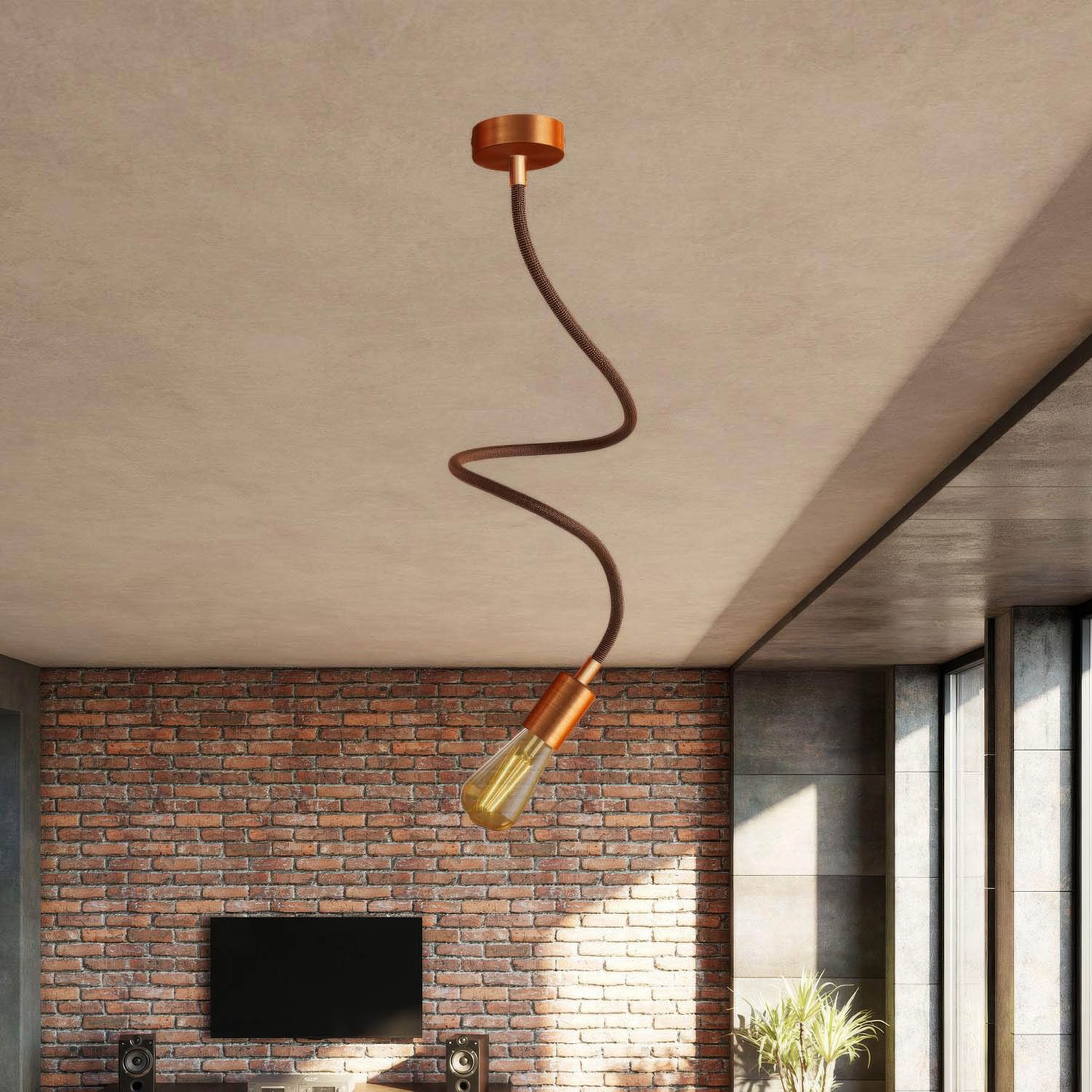 Kit Creative Flex flexibele verlengbuis bekleed met stof RZ22 Zwart Whiskey met metalen uiteinden - Image 32
