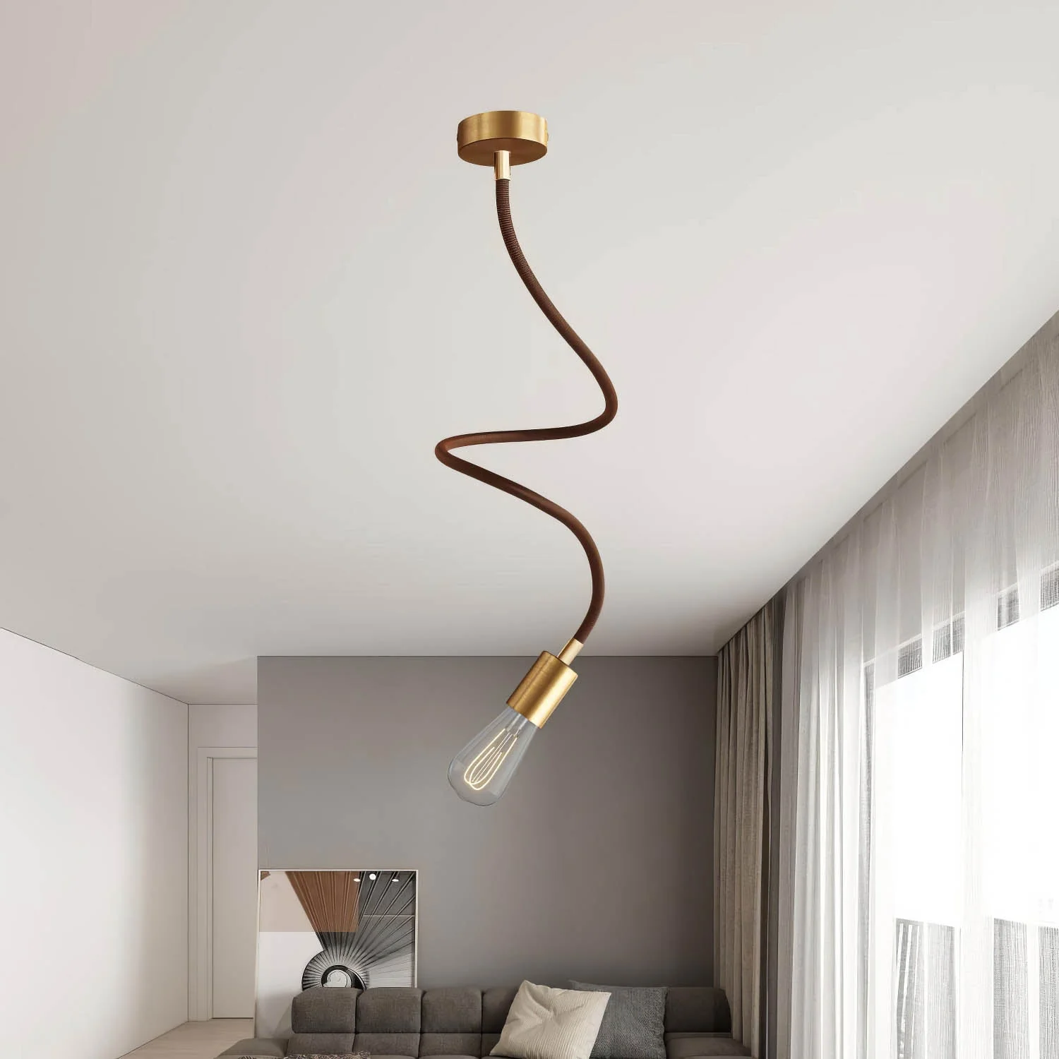 Kit Creative Flex flexibele verlengbuis bekleed met stof RZ22 Zwart Whiskey met metalen uiteinden - Image 39