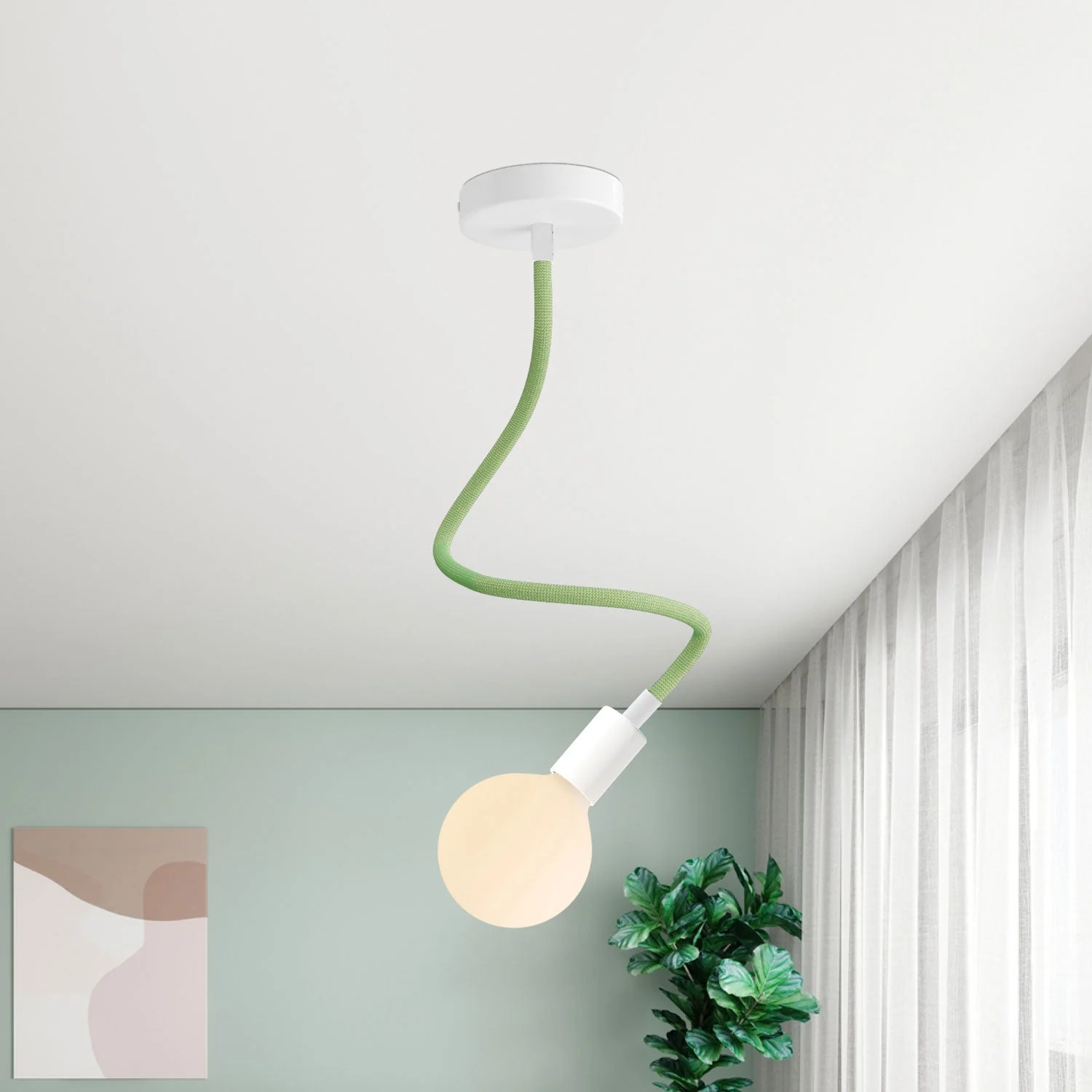 Kit Creative Flex flexibele buis bekleed met RM77 grasgroene stof en metalen uiteinden - Image 7
