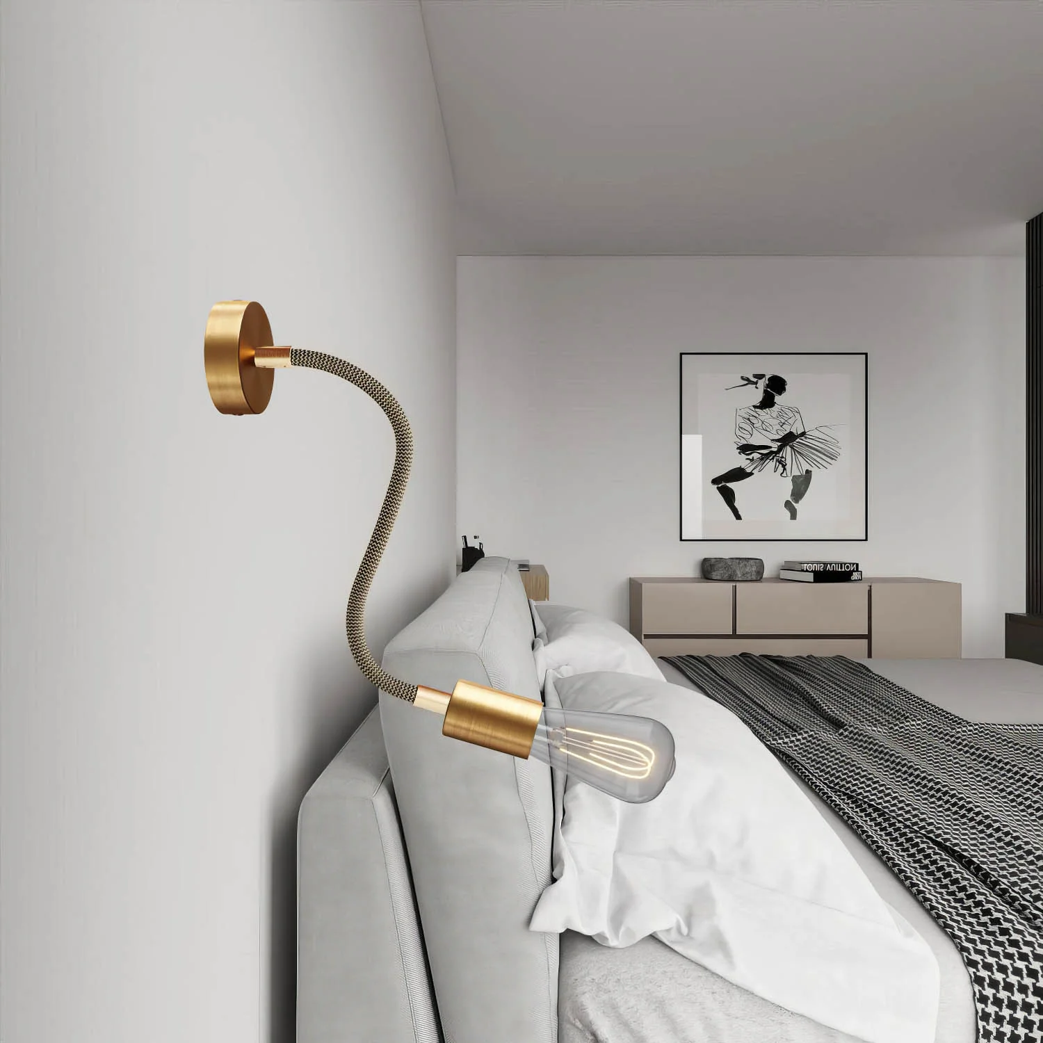 Kit Creative Flex flexibele verlengbuis bekleed met RZ24 zwart en goud stof en metalen uiteinden - Image 34