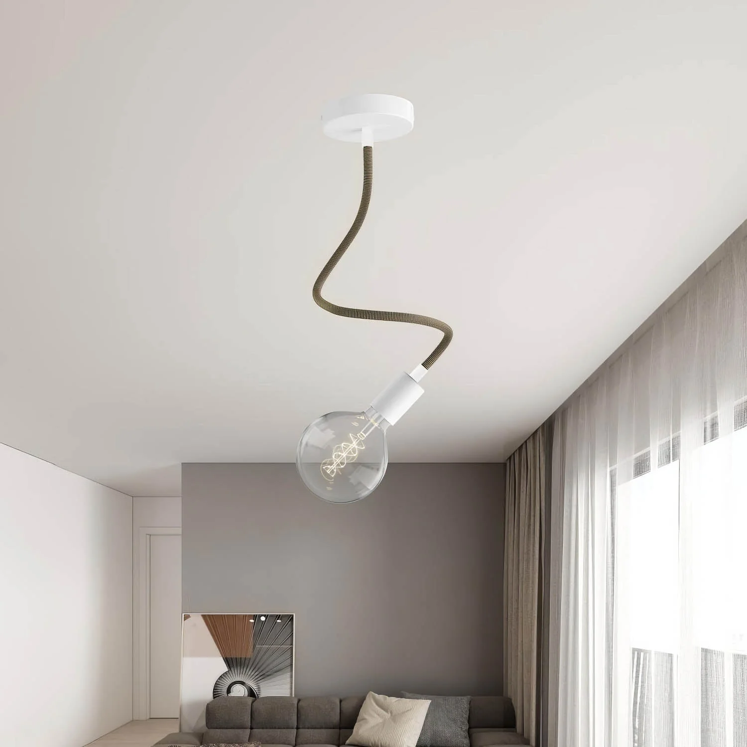 Kit Creative Flex flexibele verlengbuis bekleed met RZ24 zwart en goud stof en metalen uiteinden - Image 7