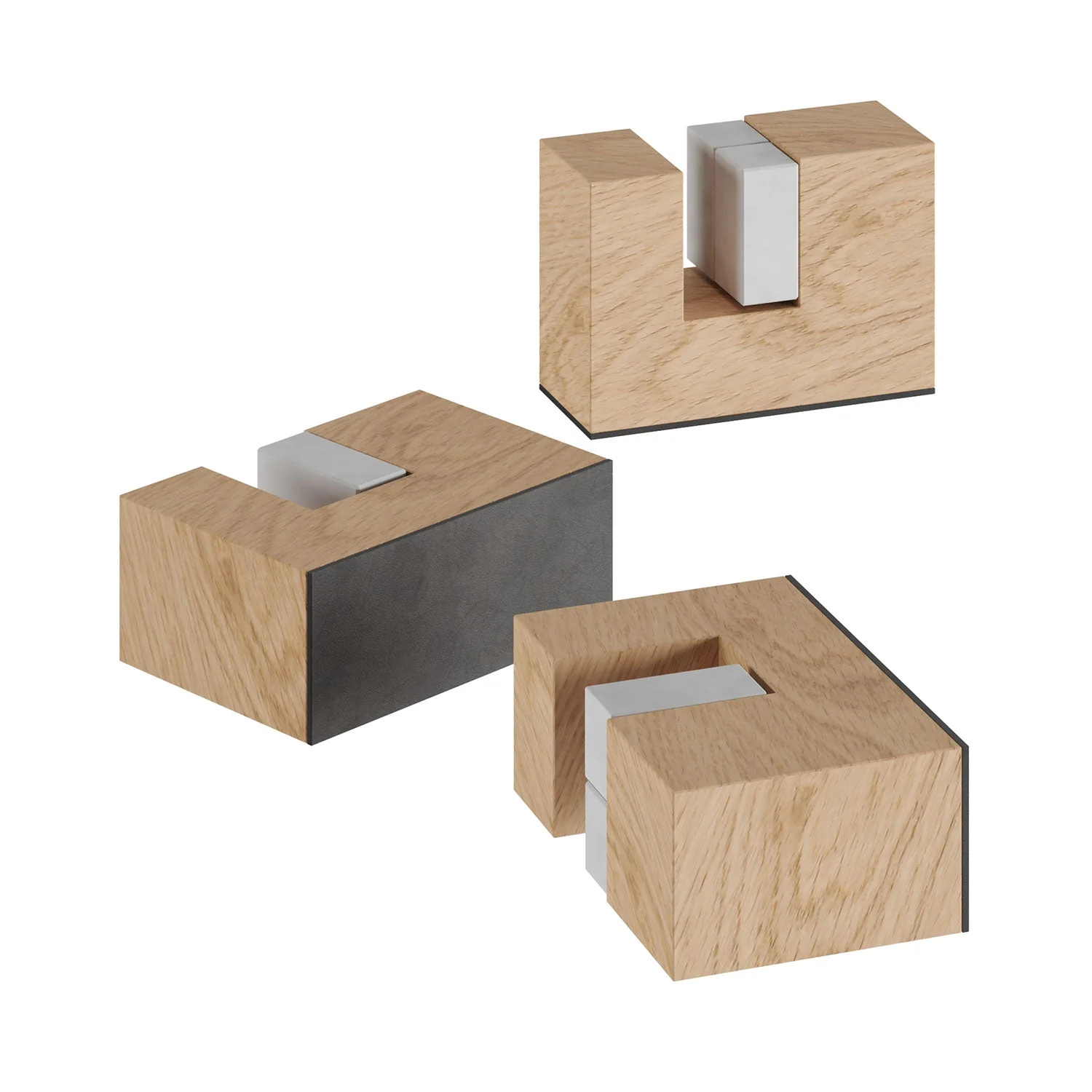 Set houten voetjes, steun voor tafellamp - Neutraal