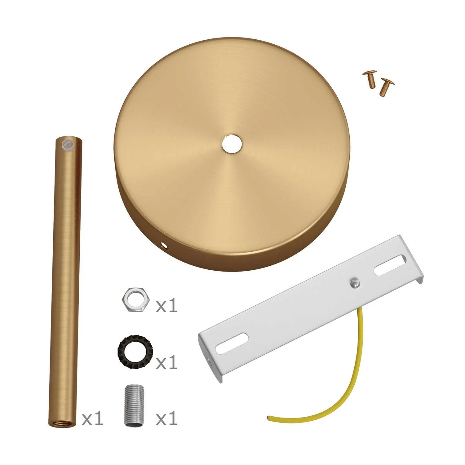 Cilindrisch plafondkap kit in metaal met trekontlaster van 15 cm - Geborsteld brons - Image 3