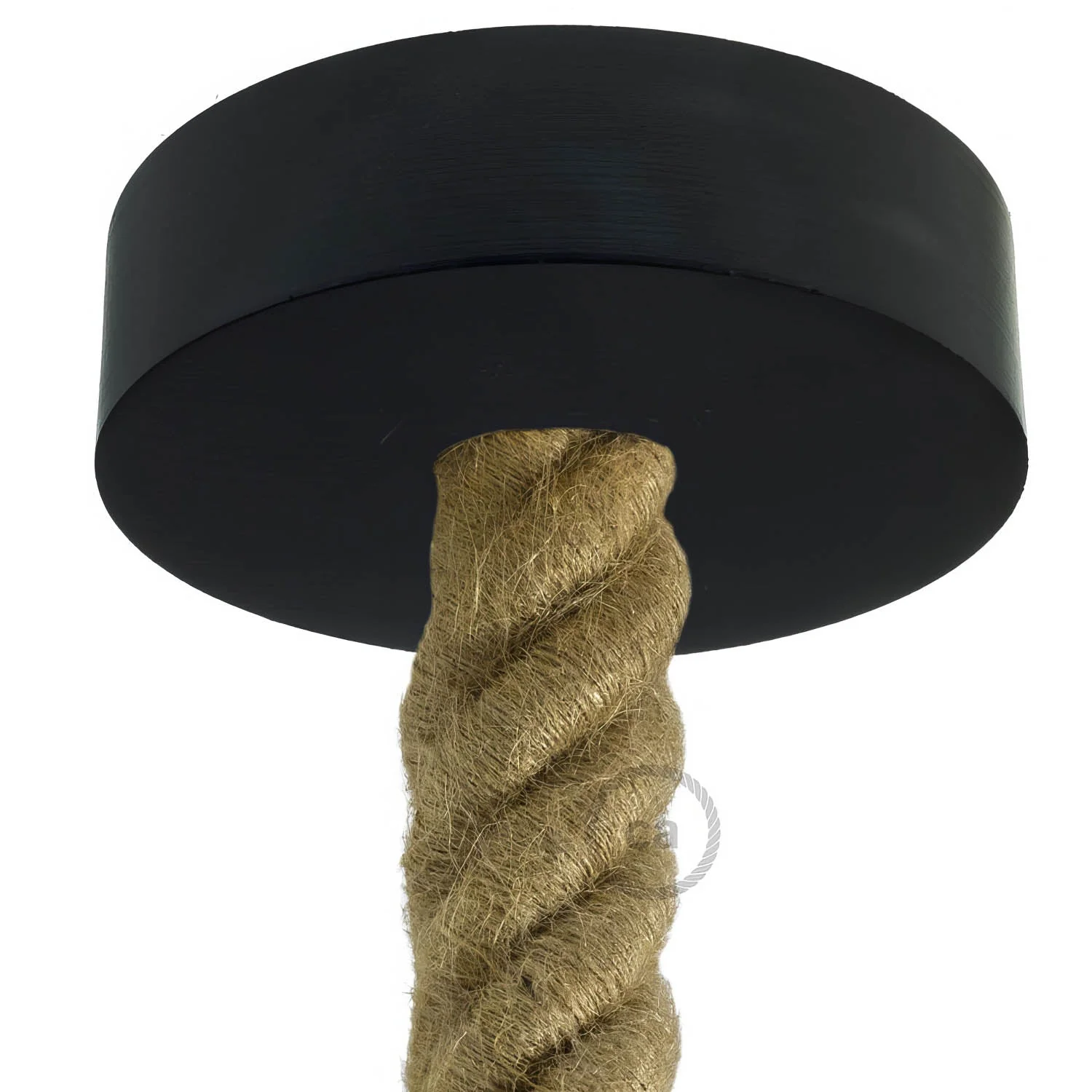 Plafondkap kit in hout voor 3XL snoer - Zwart