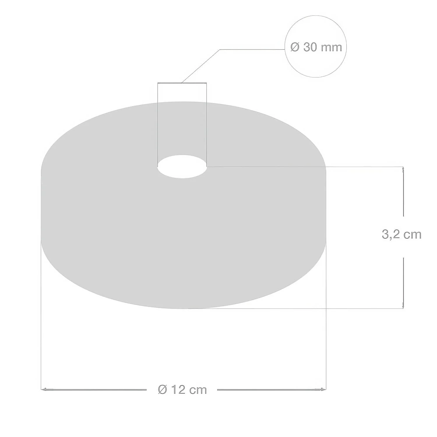 Plafondkap kit in hout voor 3XL snoer - Zwart - Image 4