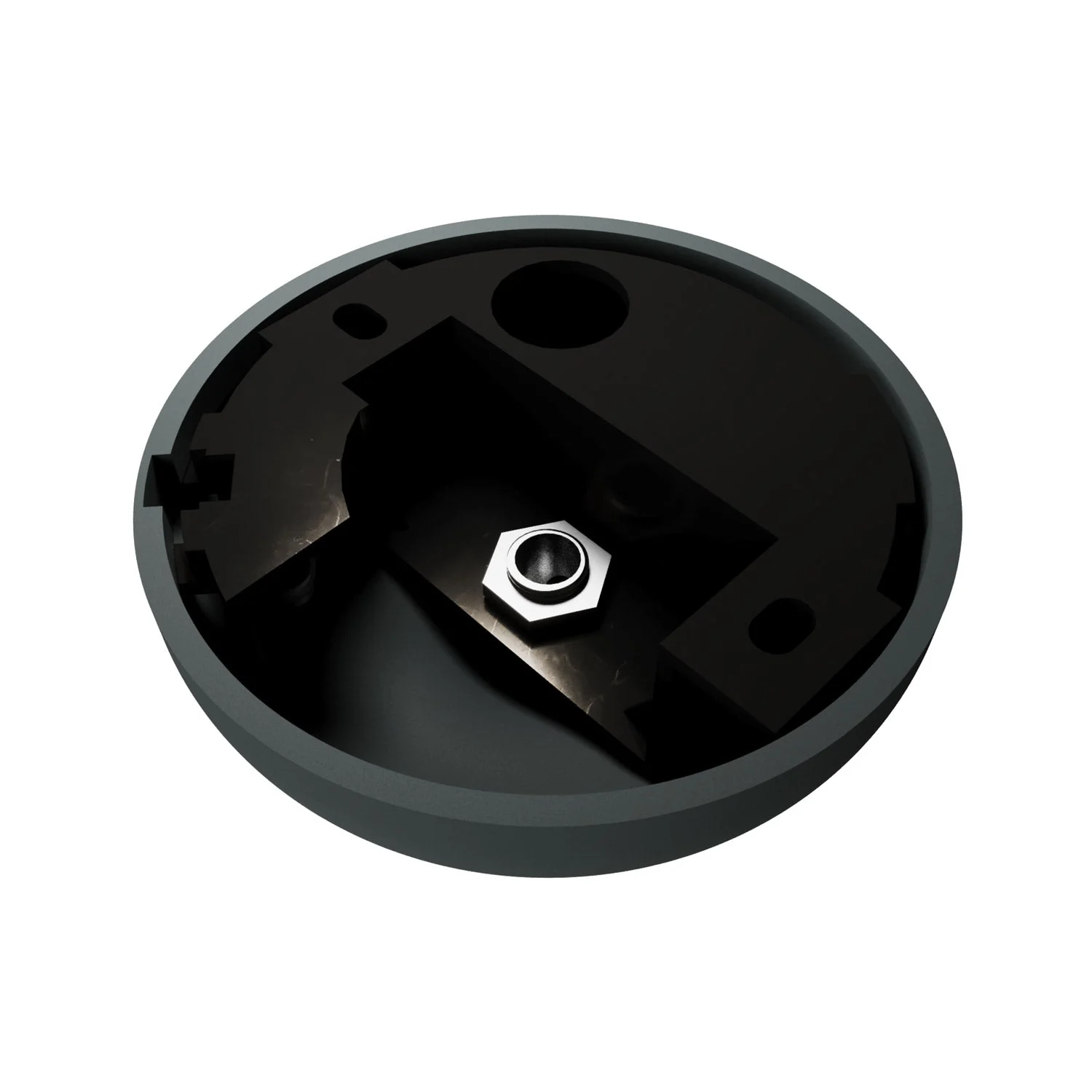 Kit plafondkap in siliconen met centraal gat en mogelijkheid voor zijgat - Grijs - Image 3