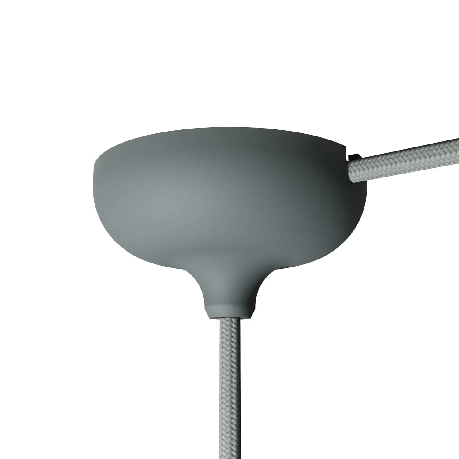 Kit plafondkap in siliconen met centraal gat en mogelijkheid voor zijgat - Grijs - Image 4