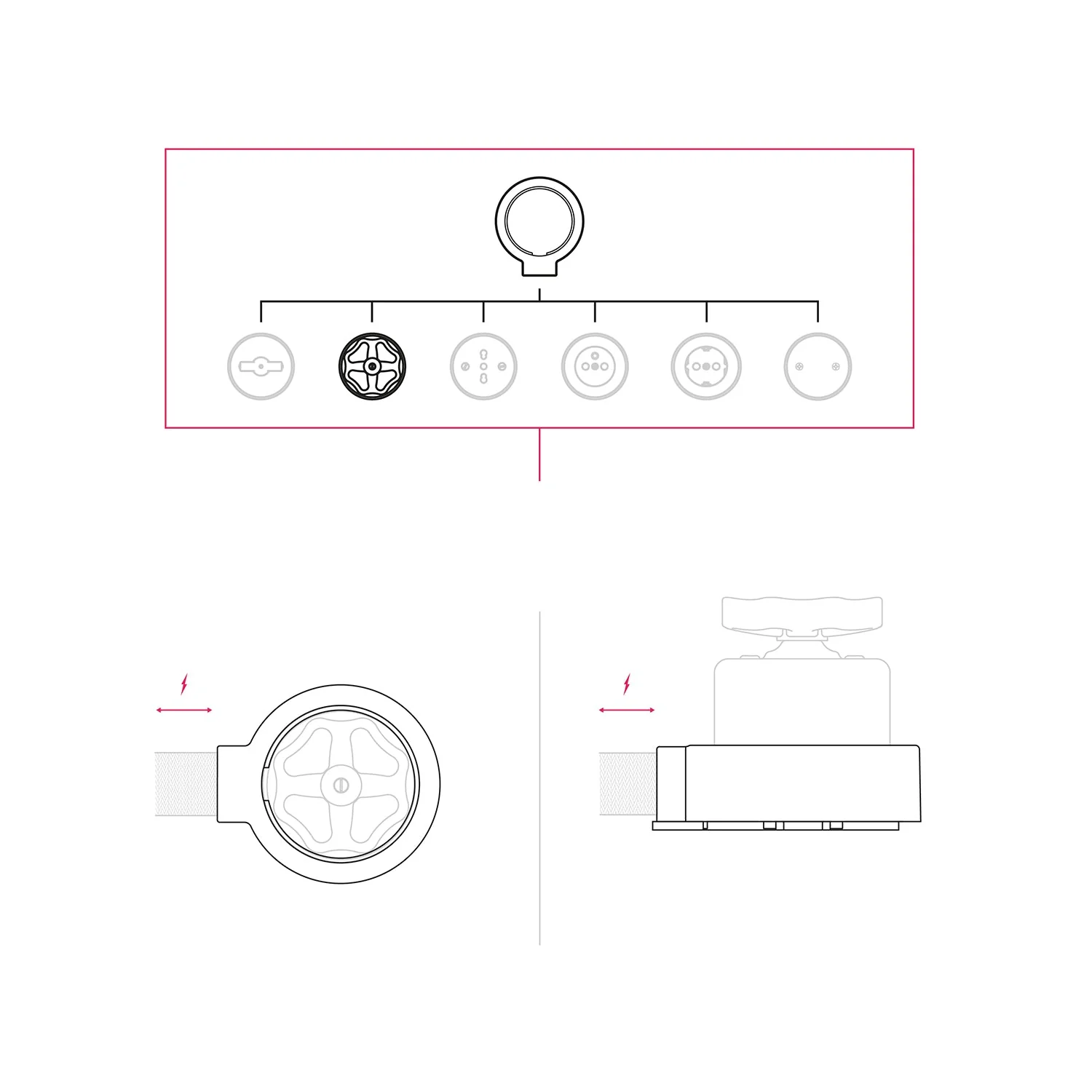 Schakelaar-/wisselkit met knop en basis voor Creative-Tubes in wit porselein - Image 7