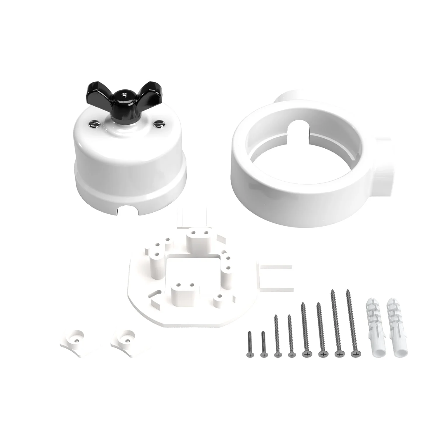 Schakelaar-/wisselkit met vleugelmoer en basis voor Creative-Tubes in wit porselein - Image 36