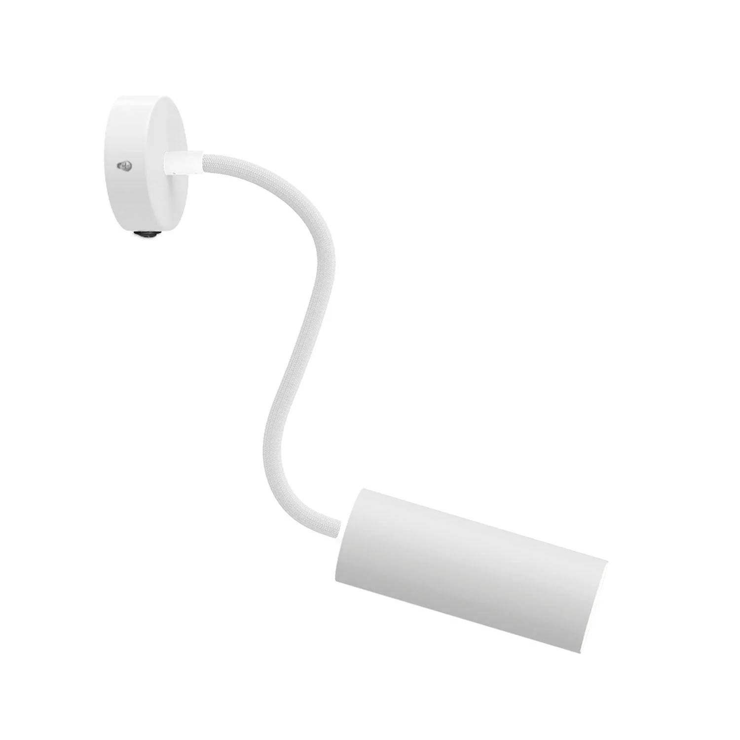Fermaluce Flex 30 lamp met mini plafondkap met schakelaar en spot met lampenkap Tub-E14 - Mat wit