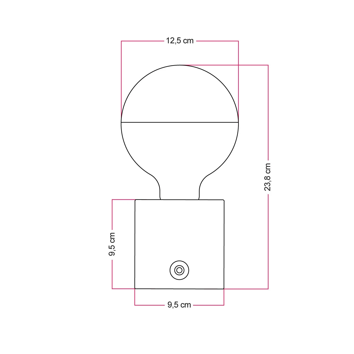 Draagbare, oplaadbare Cabless03 lamp met lichtbron globe halve bol zilver - Neutraal - Image 5
