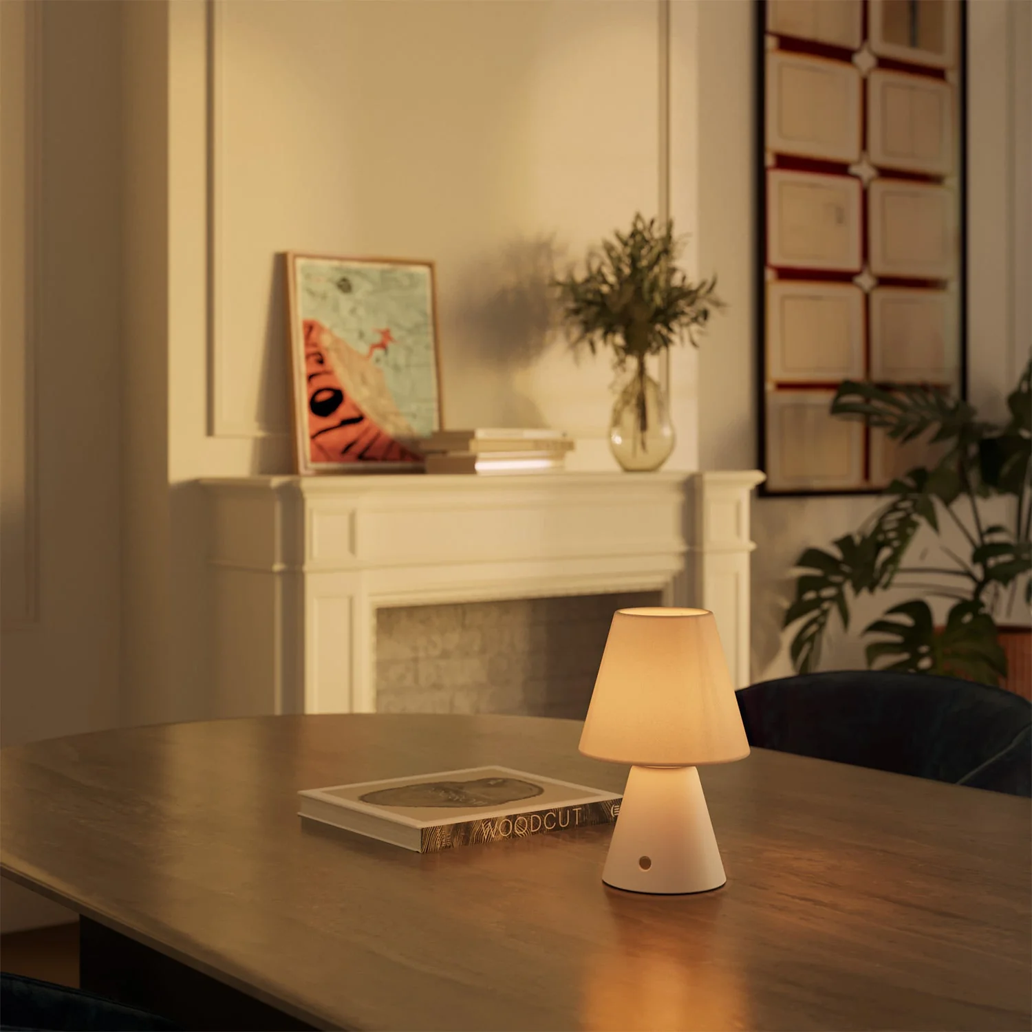 Draagbare oplaadbare Cabless11 lamp met druppelvormige lichtbron en lampenkap - Wit - Image 4
