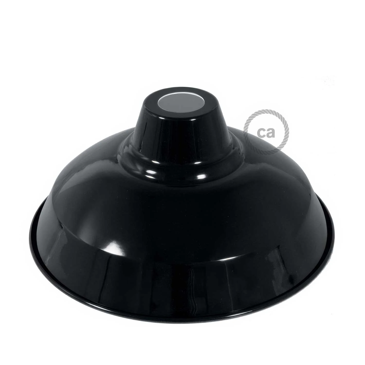 Lampenkap Bistrot van geëmailleerd metaal met E27-fitting, diameter 30 cm - Zwart - Image 3