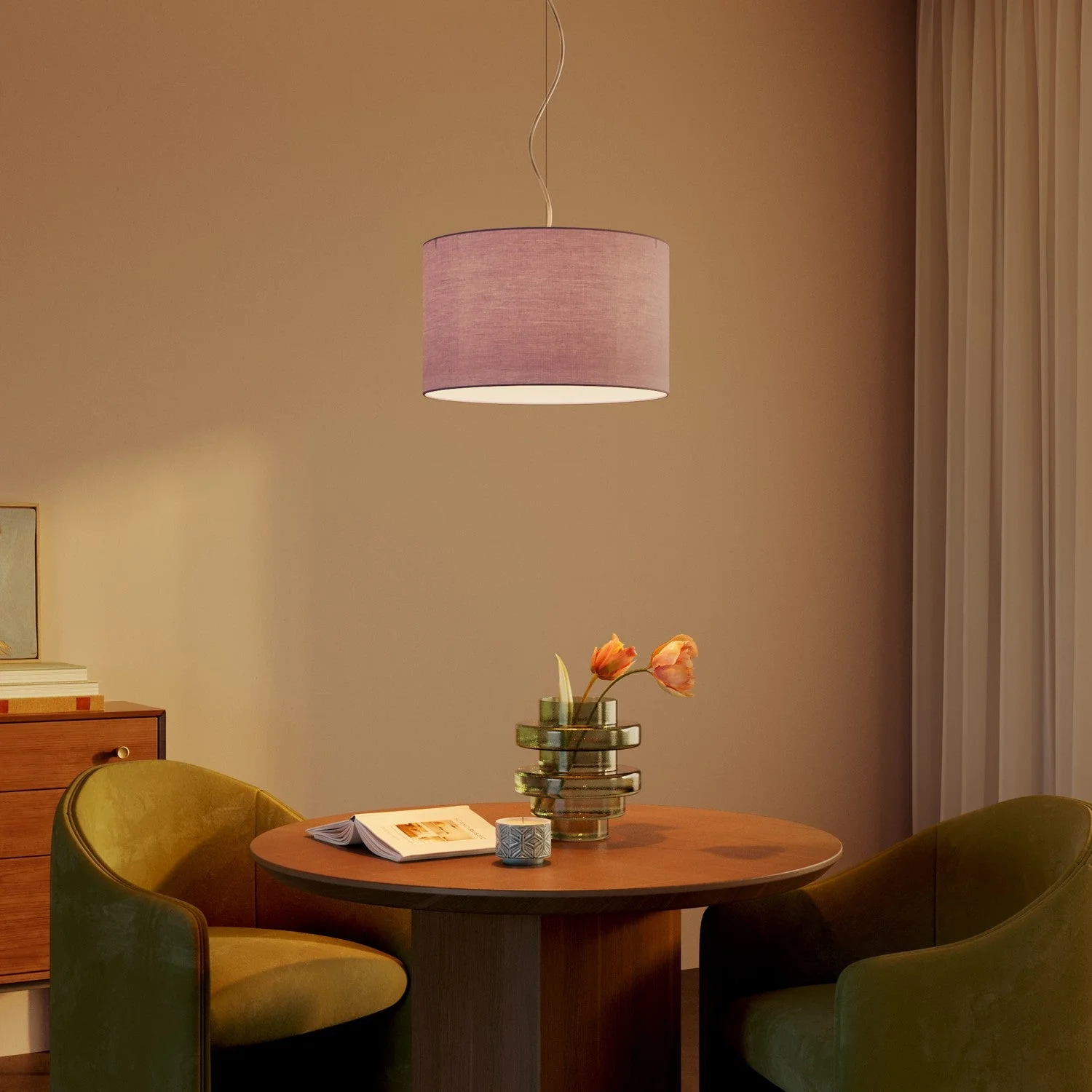 Lampenkap Cilindro L van stof met E27-fitting - Made in Italy - Teletta Lila - Image 2