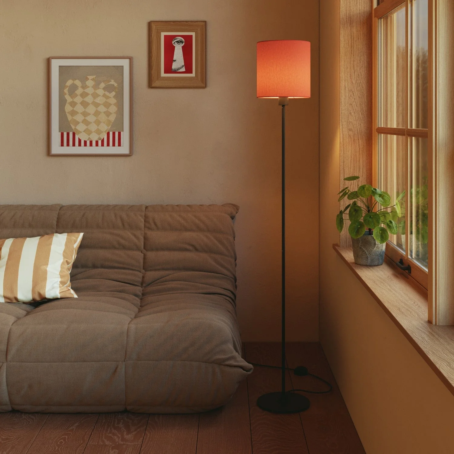 Lampenkap Cilindro M van stof met E27 fitting - Made in Italy - Cinette Kreeft - Image 2