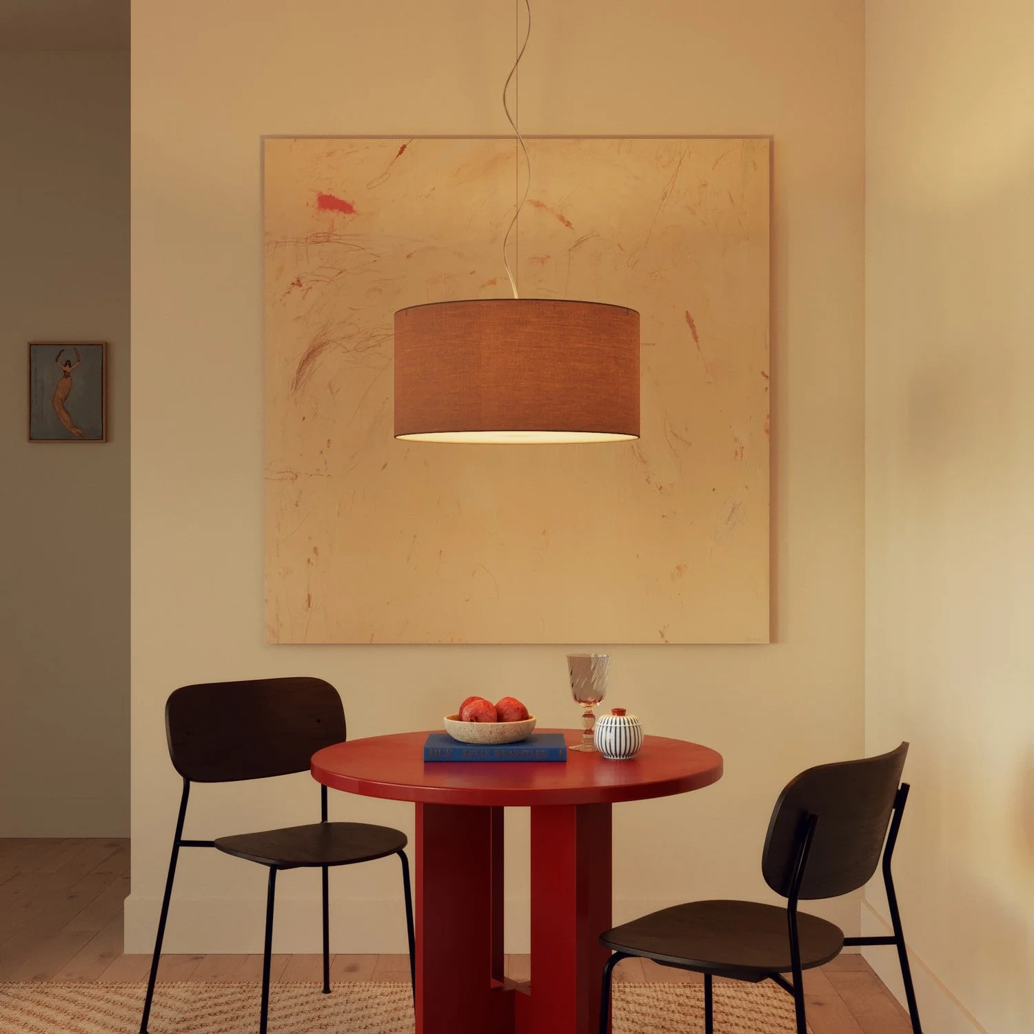 Lampenkap Cilindro XL in stof met E27 fitting - Made in Italy - Arenal Cenere - Image 2