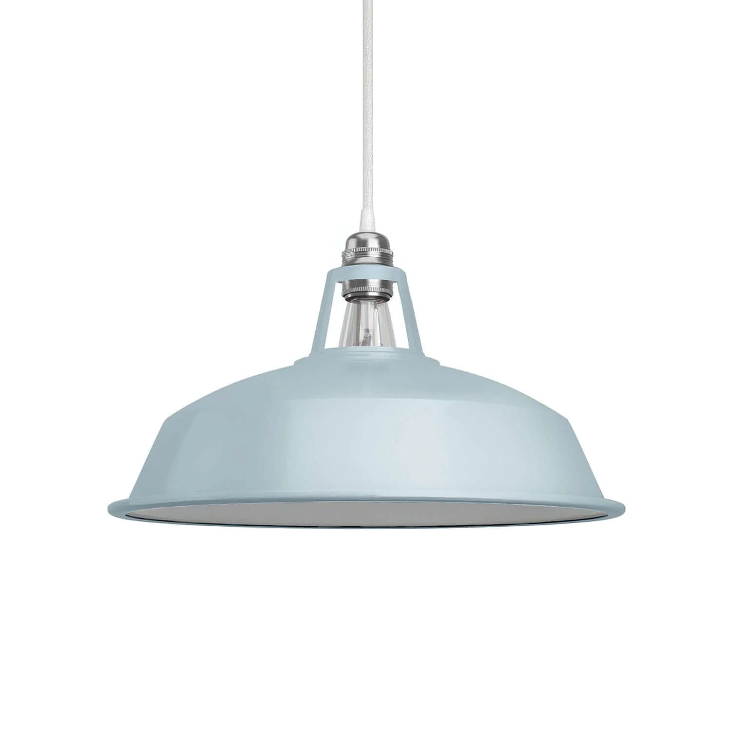 Harbour lampenkap van geëmailleerd metaal met E27 fitting, diameter 38 cm - Suikerblauw
