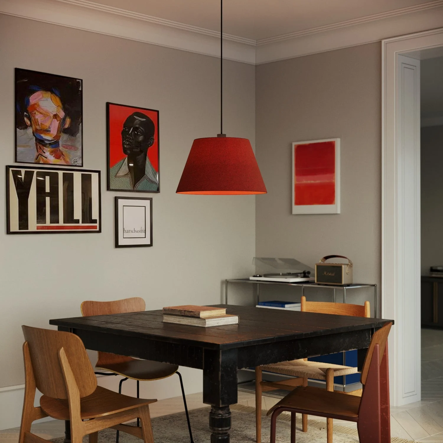 Lampenkap Impero L voor hanglamp met E27 fitting - Made in Italy - Wol Kreeft - Image 2