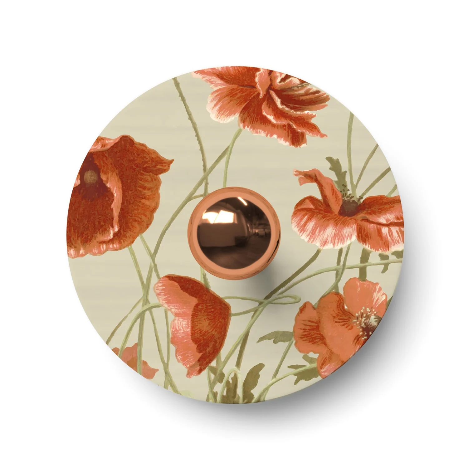 Mini platte Lampenkap Ellepì met bloemenmotief 'Blossom Haven' Botanisch Papaver, diameter 24 cm - Made in Italy - Image 3