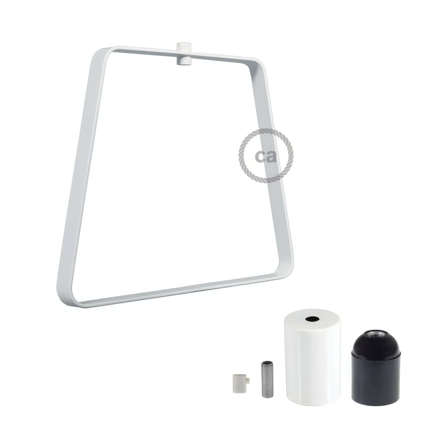 Lampenkap in metaal Duedì Base met metalen fittingkap en E27 fitting - Wit - Image 3
