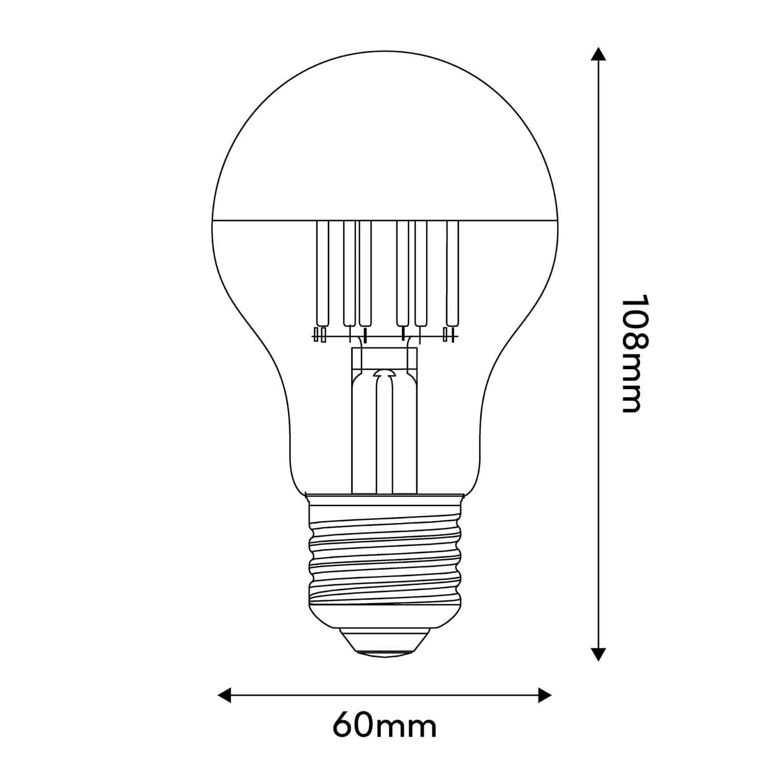 LED Lichtbron Halve Bol Koper Druppel A60 7W 650Lm E27 2700K Dimbaar - A22 - Image 3