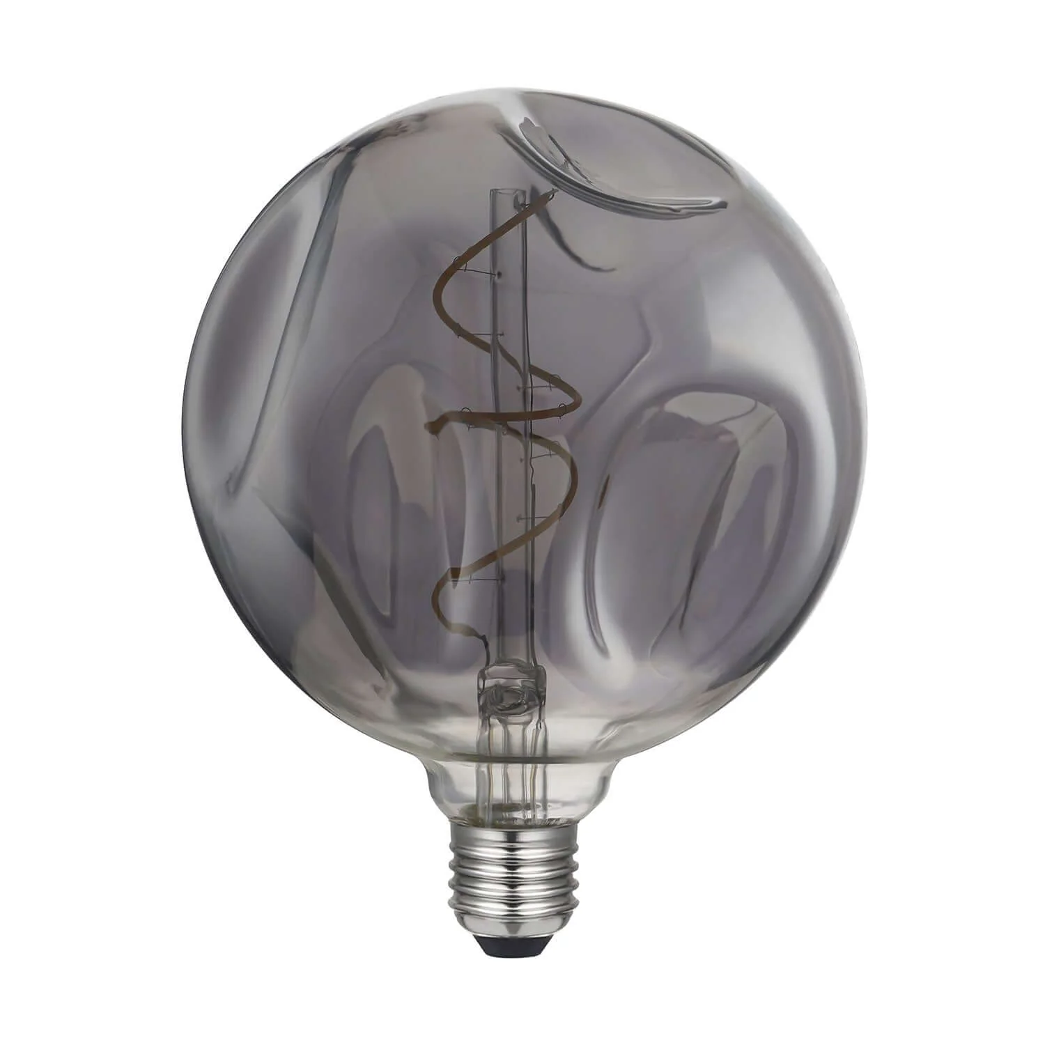 Lichtbron LED Smoky Bumped Globe G140 spiraal filament 5W 150Lm E27 2000K Dimbaar
