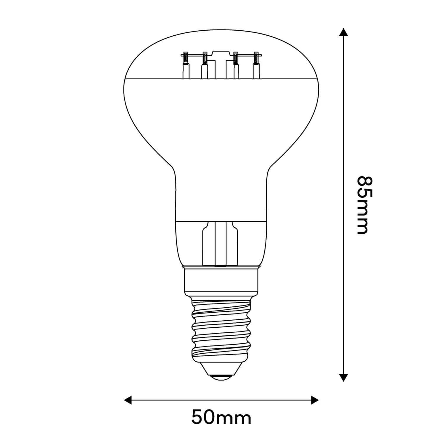 LED Lichtbron Silver Mirror R50 4W 470Lm E14 2700K Dimbaar - A06 - Image 3