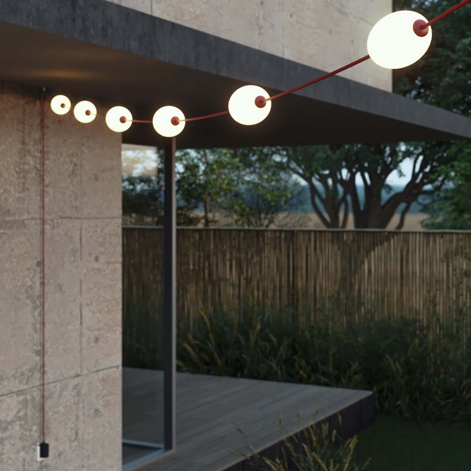 Lichtslinger met 6 lichtpunten voor buiten IP67 Rood zeester - Marina6 - Image 3