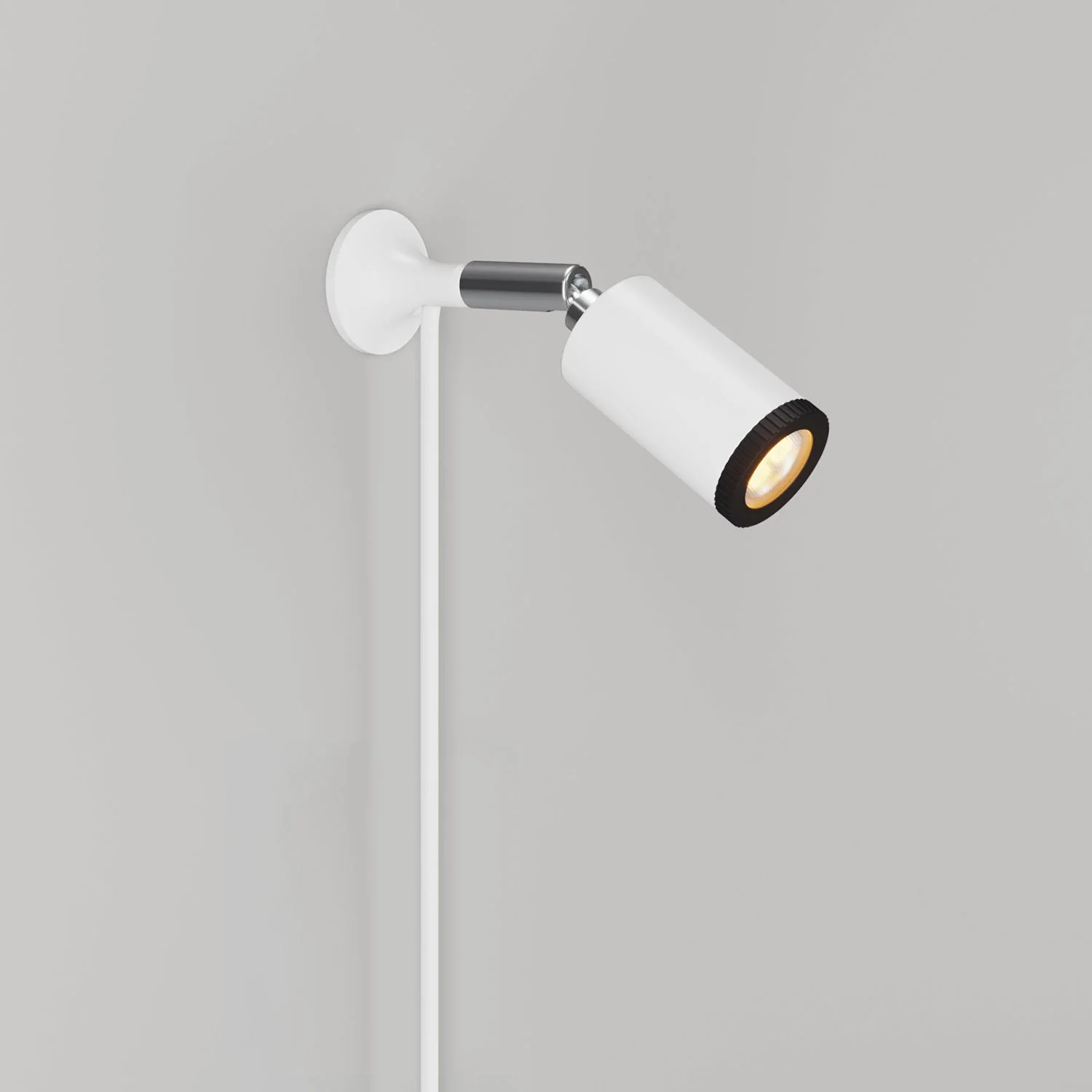 MAG-Y metalen wandlamp met draaibaar gewricht en spot - Mat wit