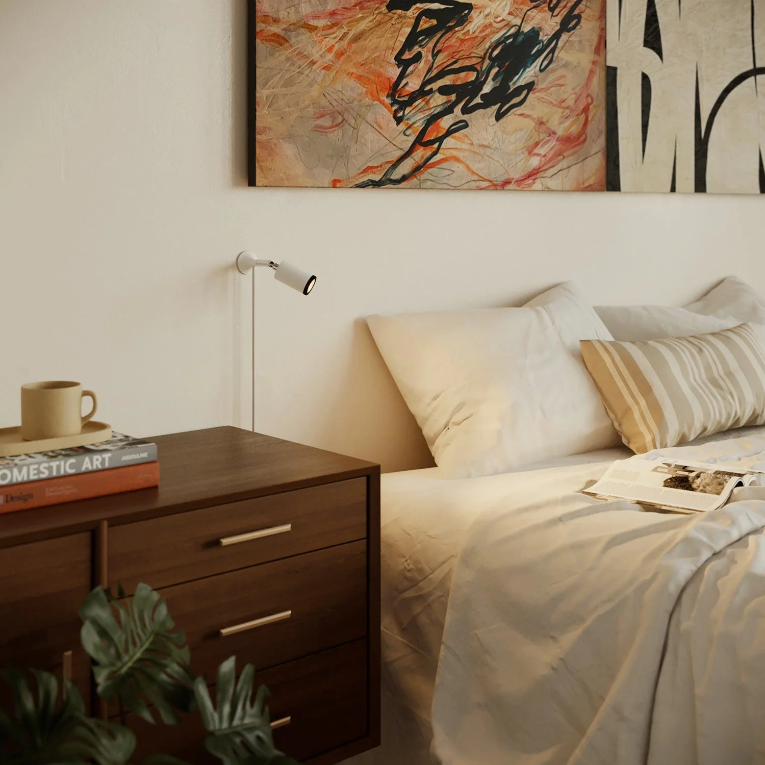 MAG-Y metalen wandlamp met draaibaar gewricht en spot - Mat wit - Image 3