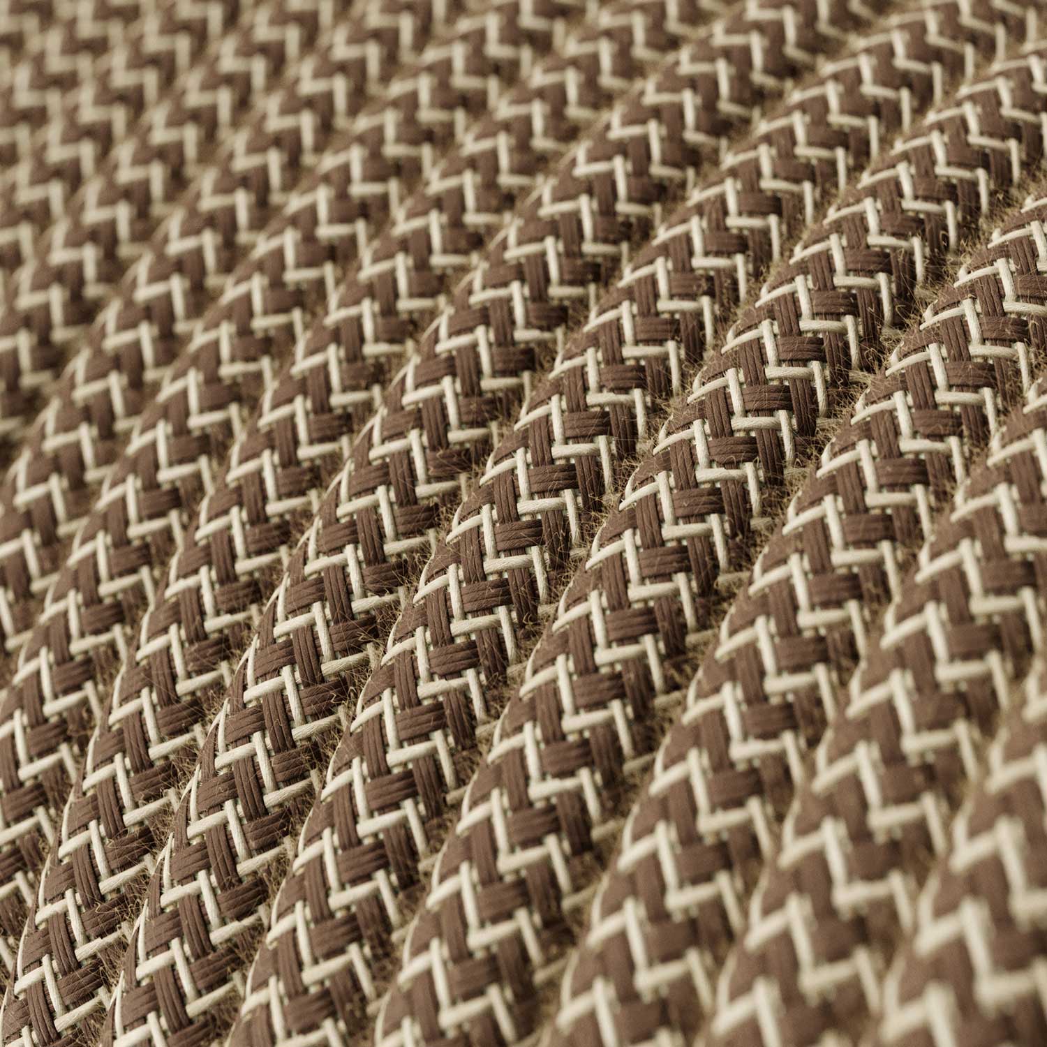 Stoffen kabel - Naturel & Bruin linnen Chevron RD73 - UL-gecertificeerd - Image 2